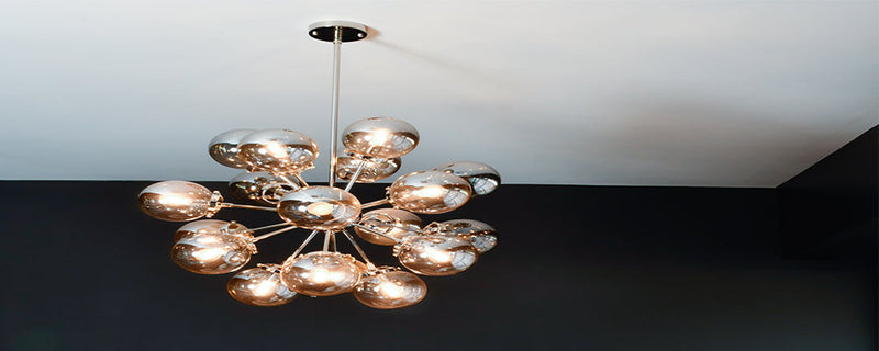 Unique ceiling pendant light in chrome at Mi Casa Home