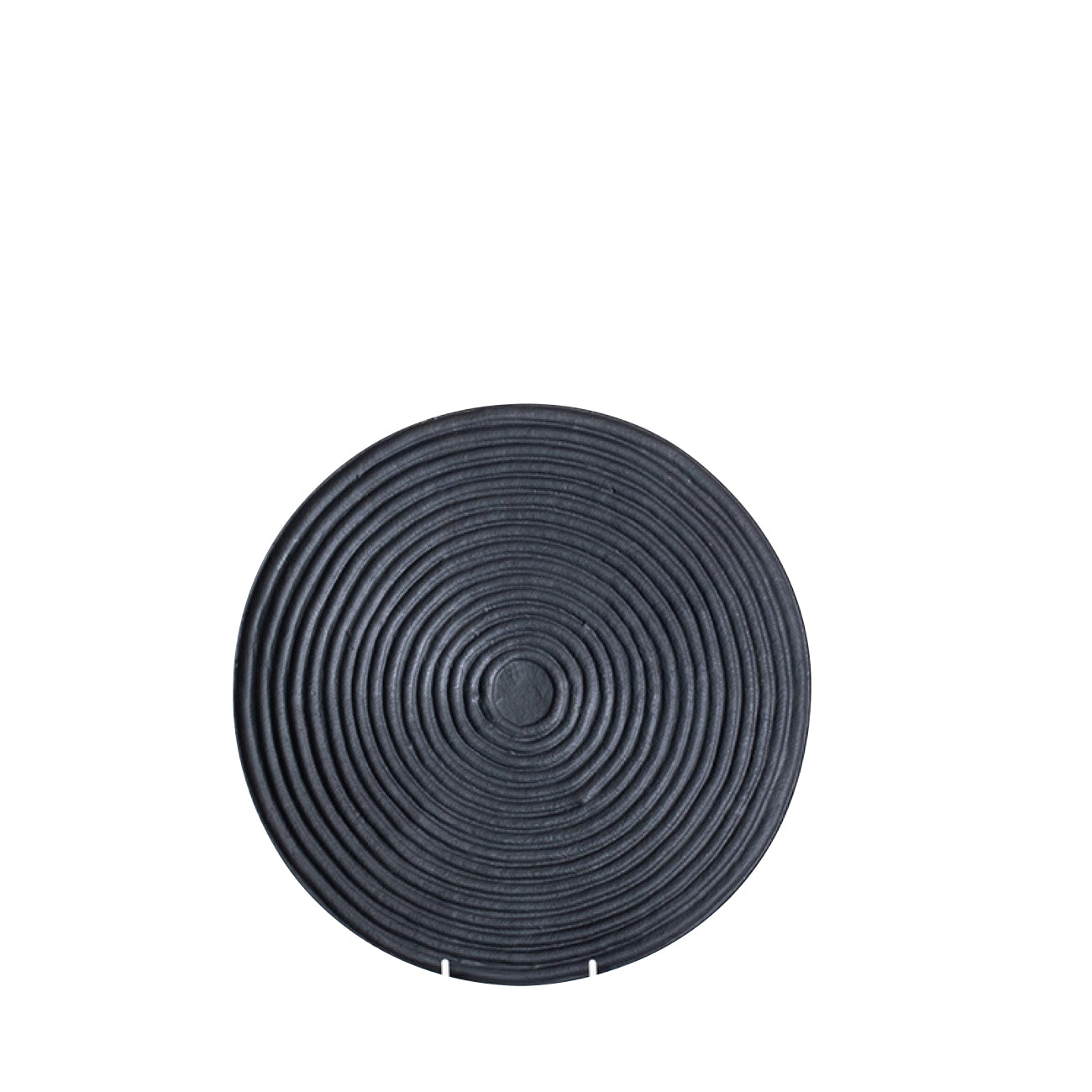 Large Round Ridged Black Dish