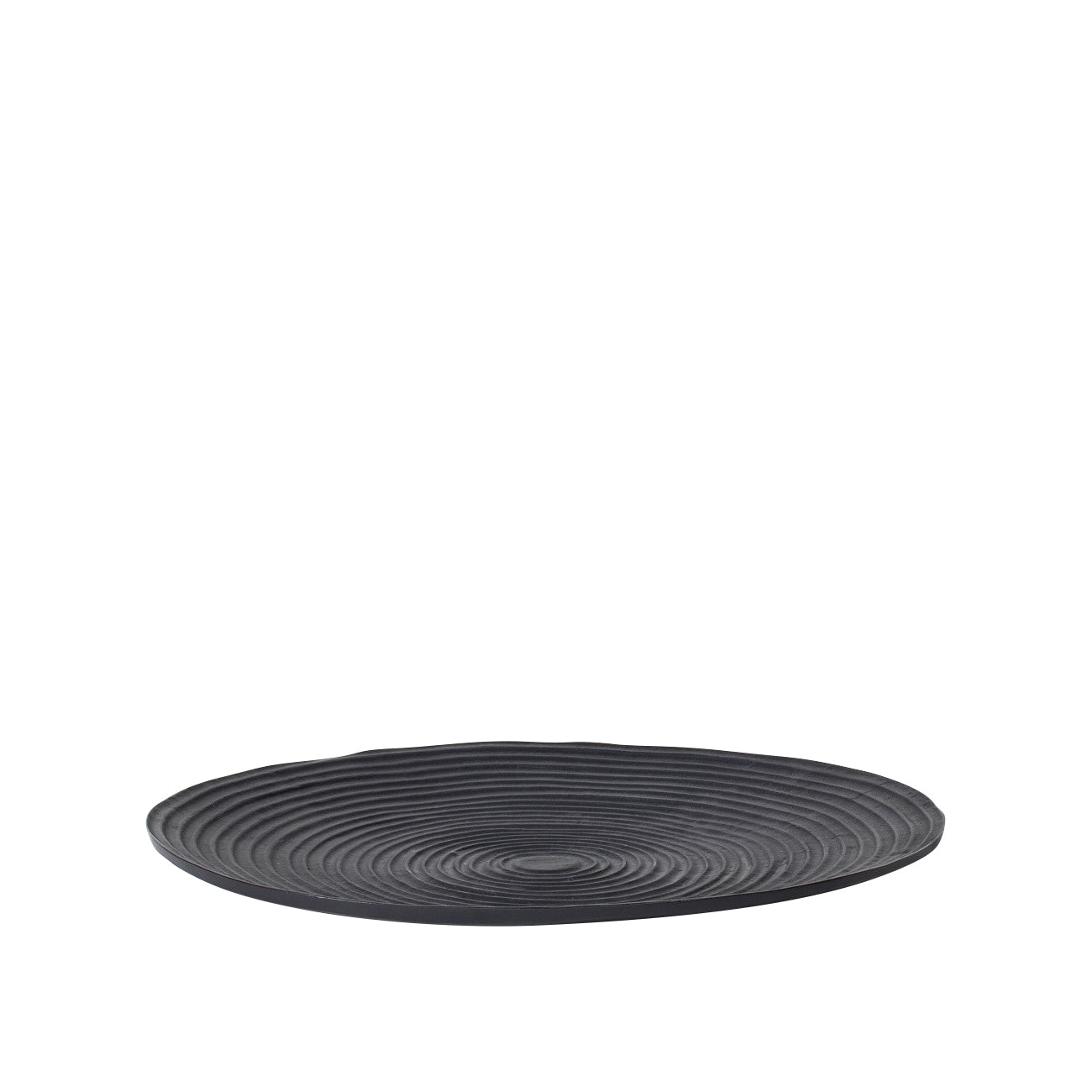 Extra Large Round Ridged Black Dish