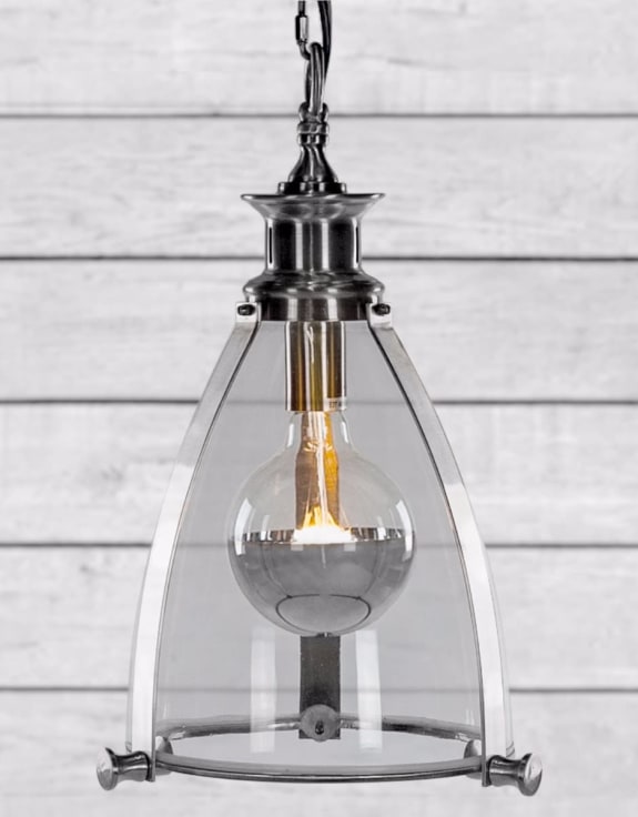 Chrome & Glass Lantern Ceiling Light