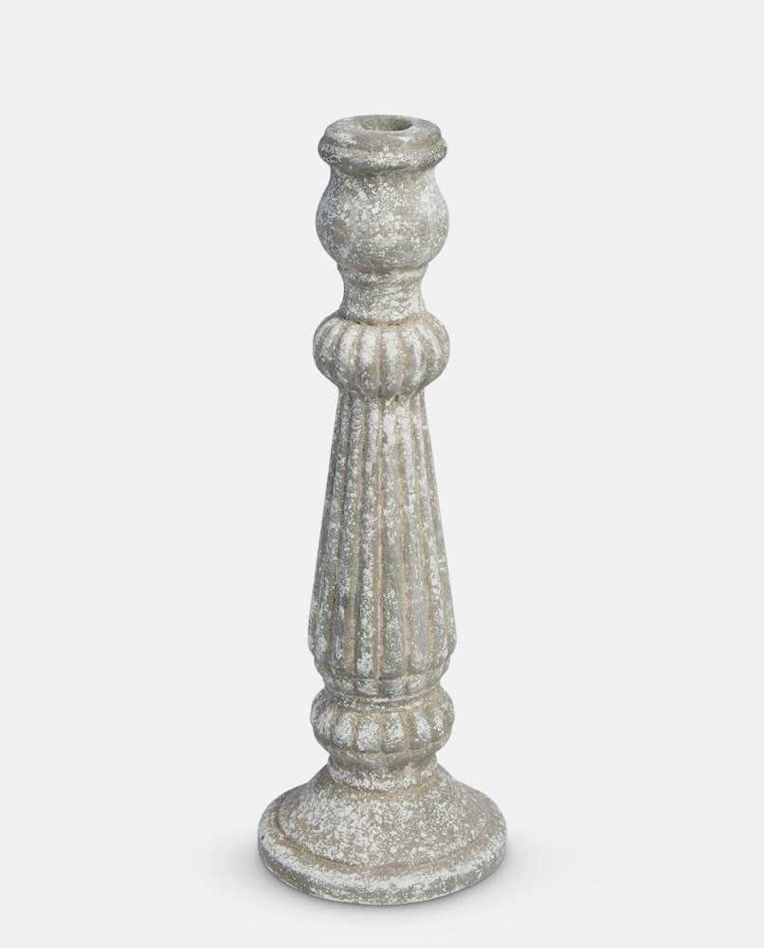 Medium Rustic Stone Effect Candlestick