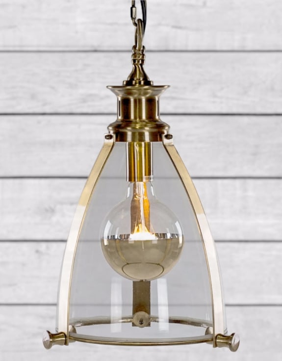 Brass & Glass Lantern Ceiling Light