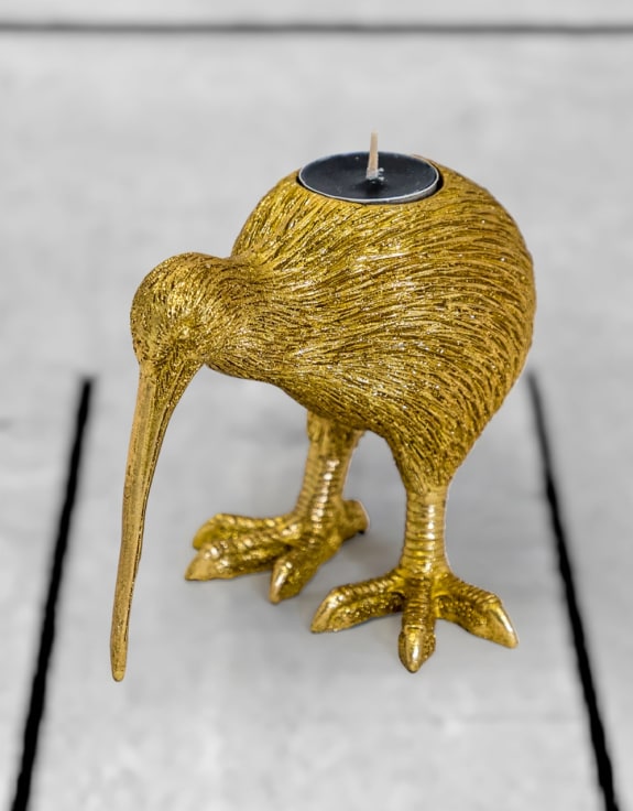Gold Kiwi Bird Tealight Holder