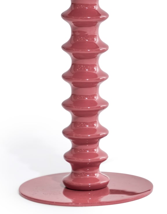 Terracotta Pink Large Ribbed Table Lamp