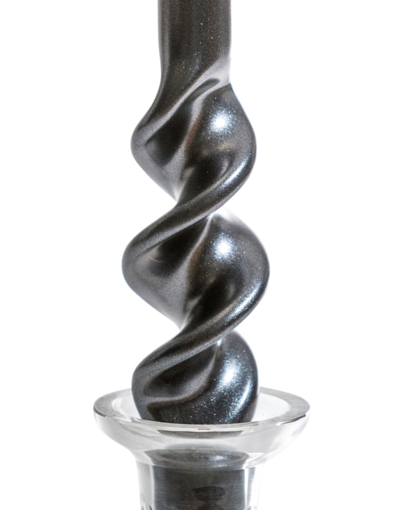 Set of 8 Handmade Metallic Black Candles