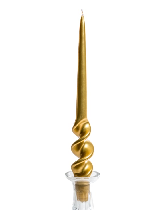 Set of 8 Handmade Metallic Gold Candles