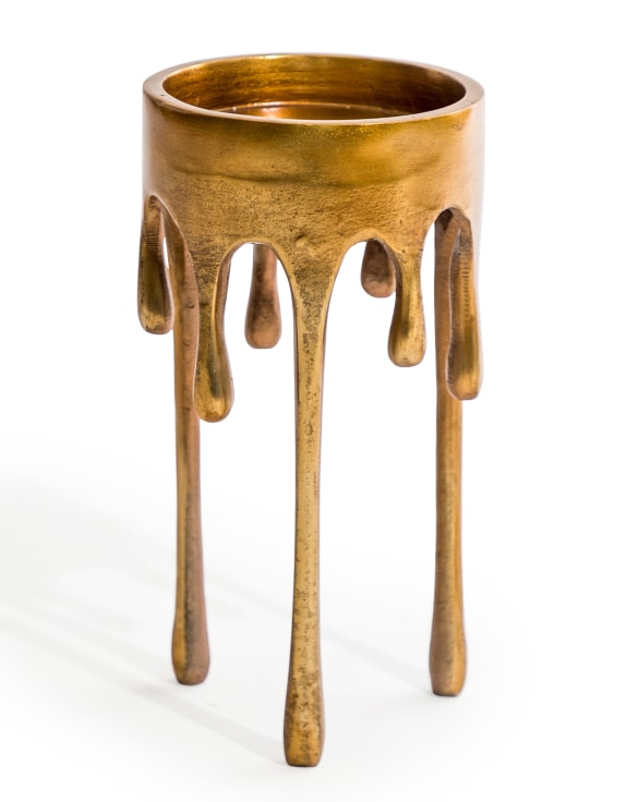 Large Gold 'Dali' Drip Candle Holder