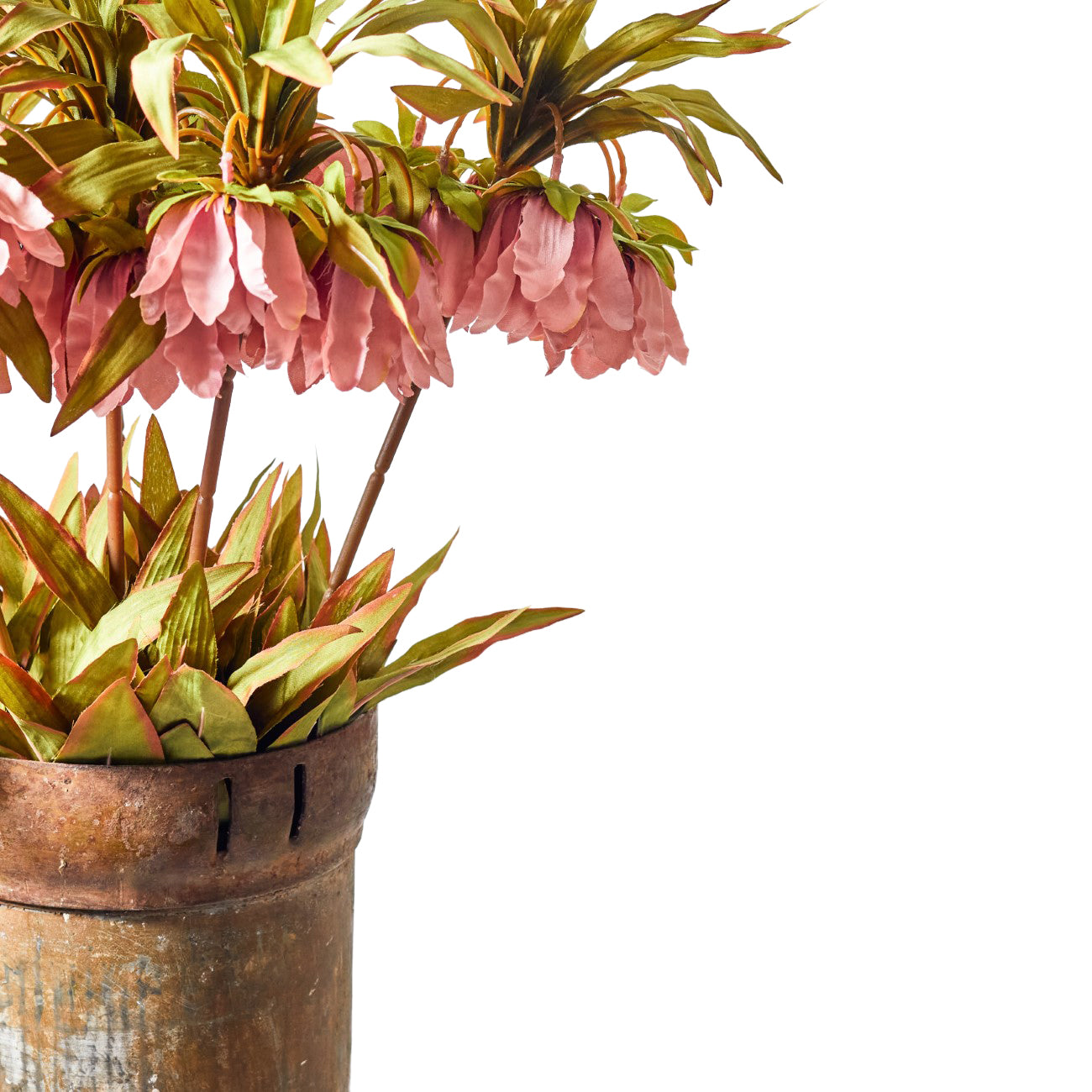 Faux Fritillaria Crown Pink Stem