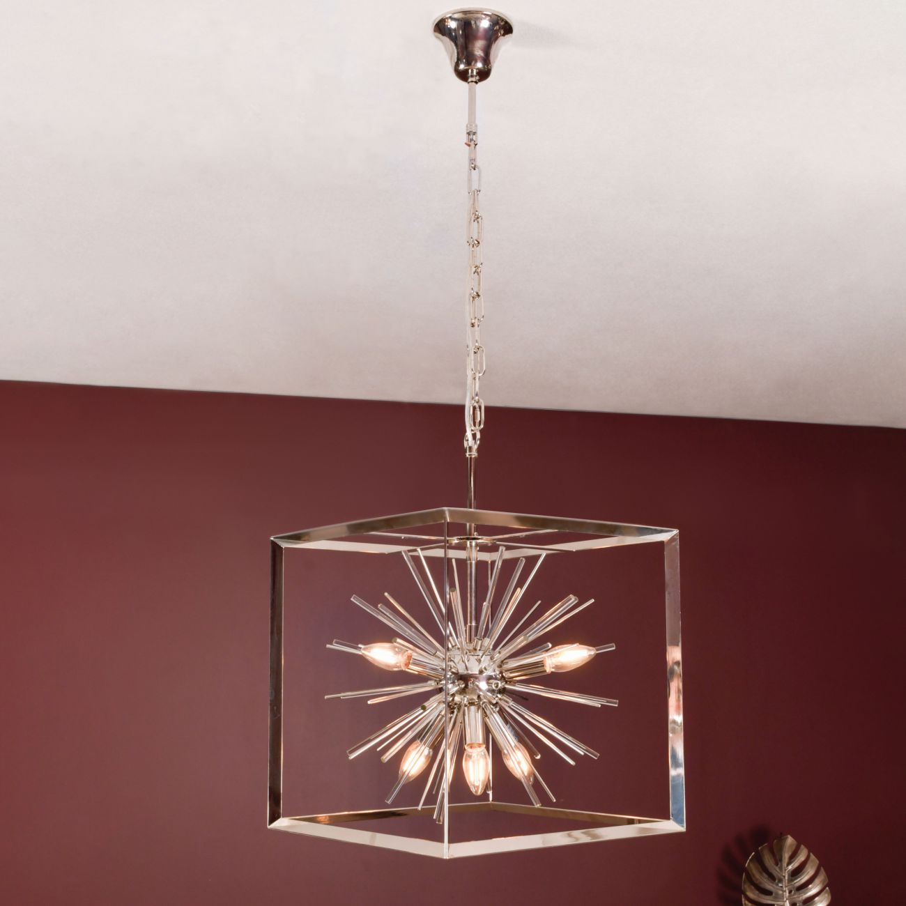 Small Starburst Silver Chandelier