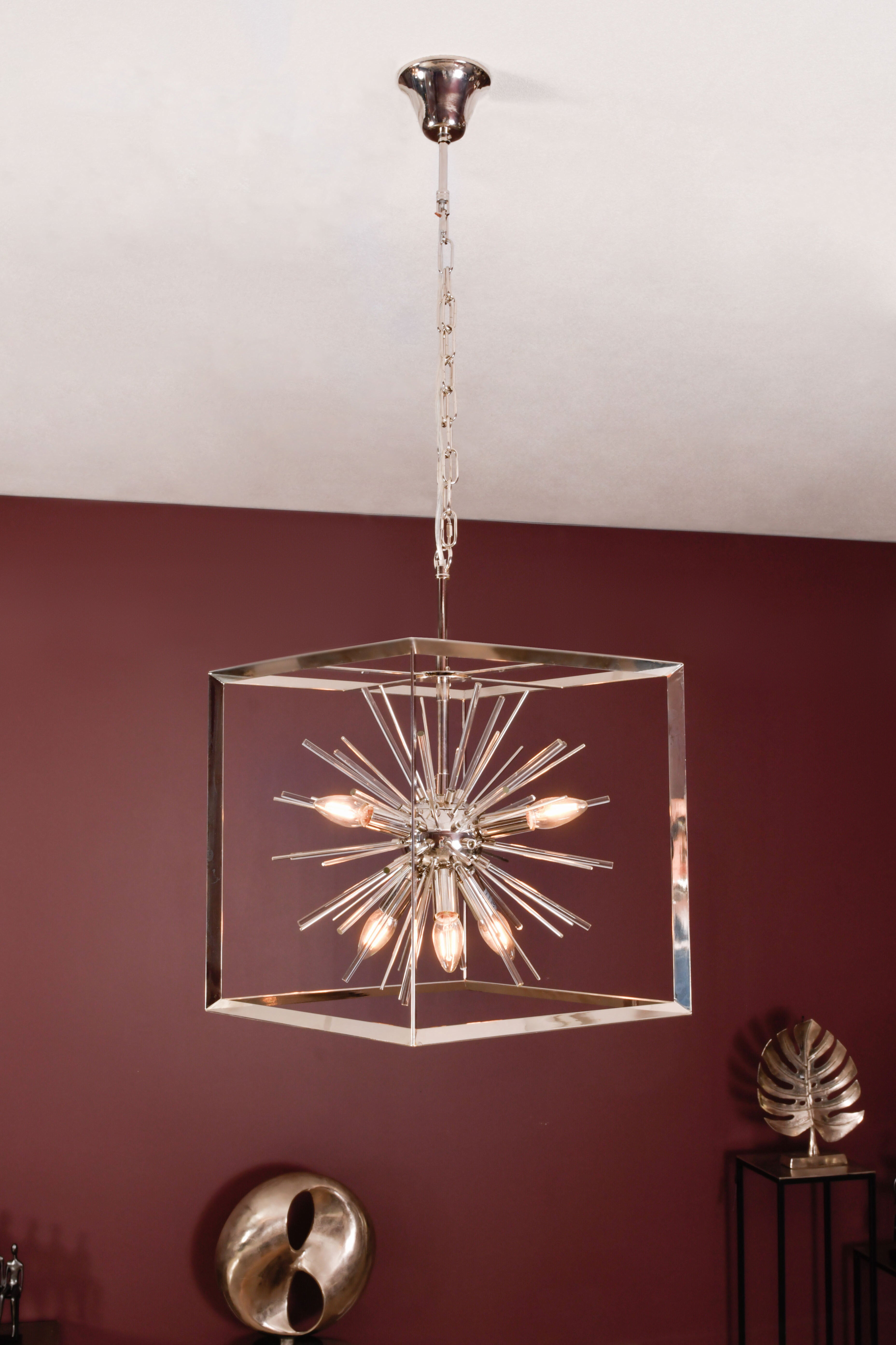 Small Silver Starburst Chandelier