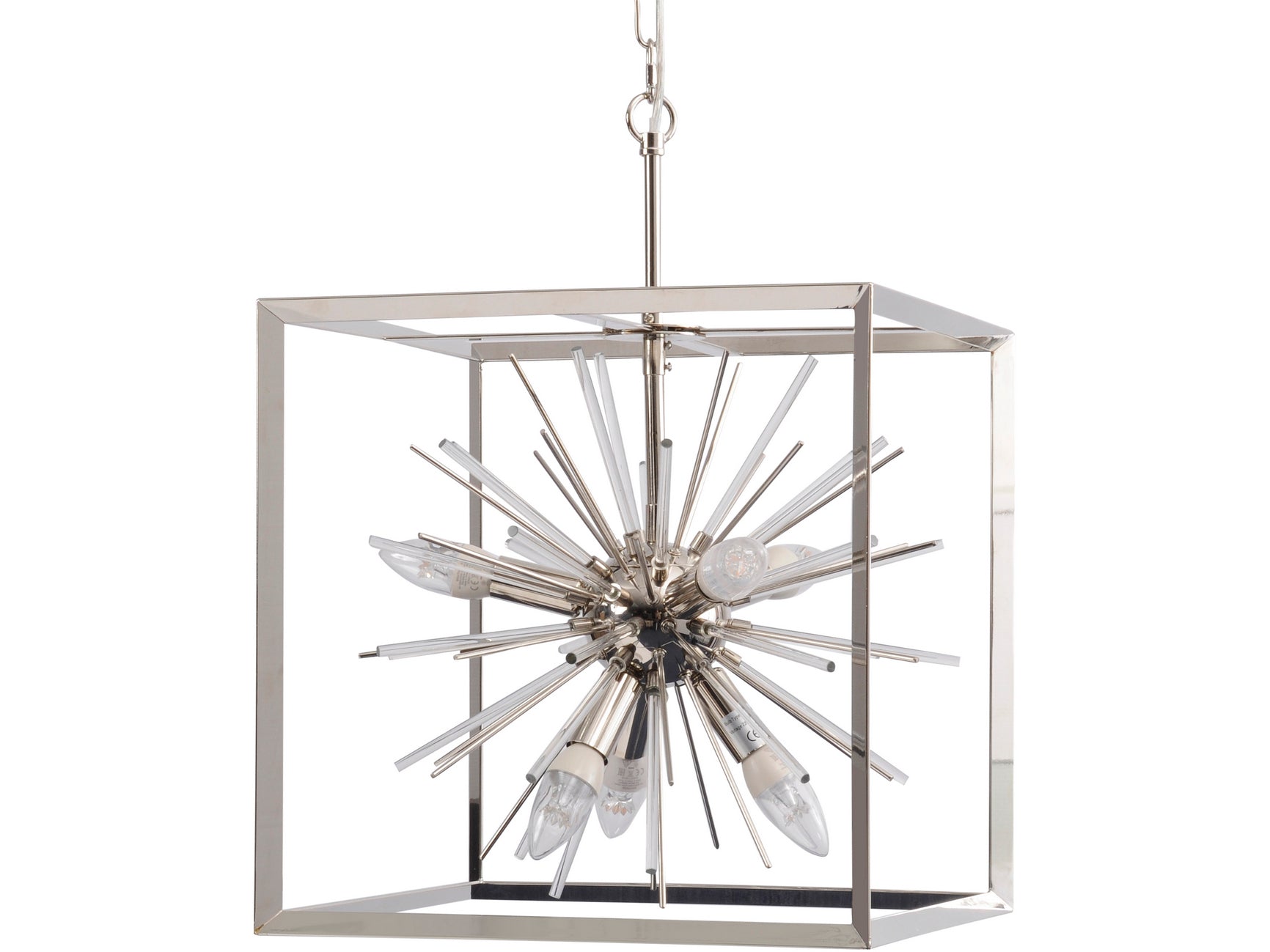Small Silver Starburst Chandelier