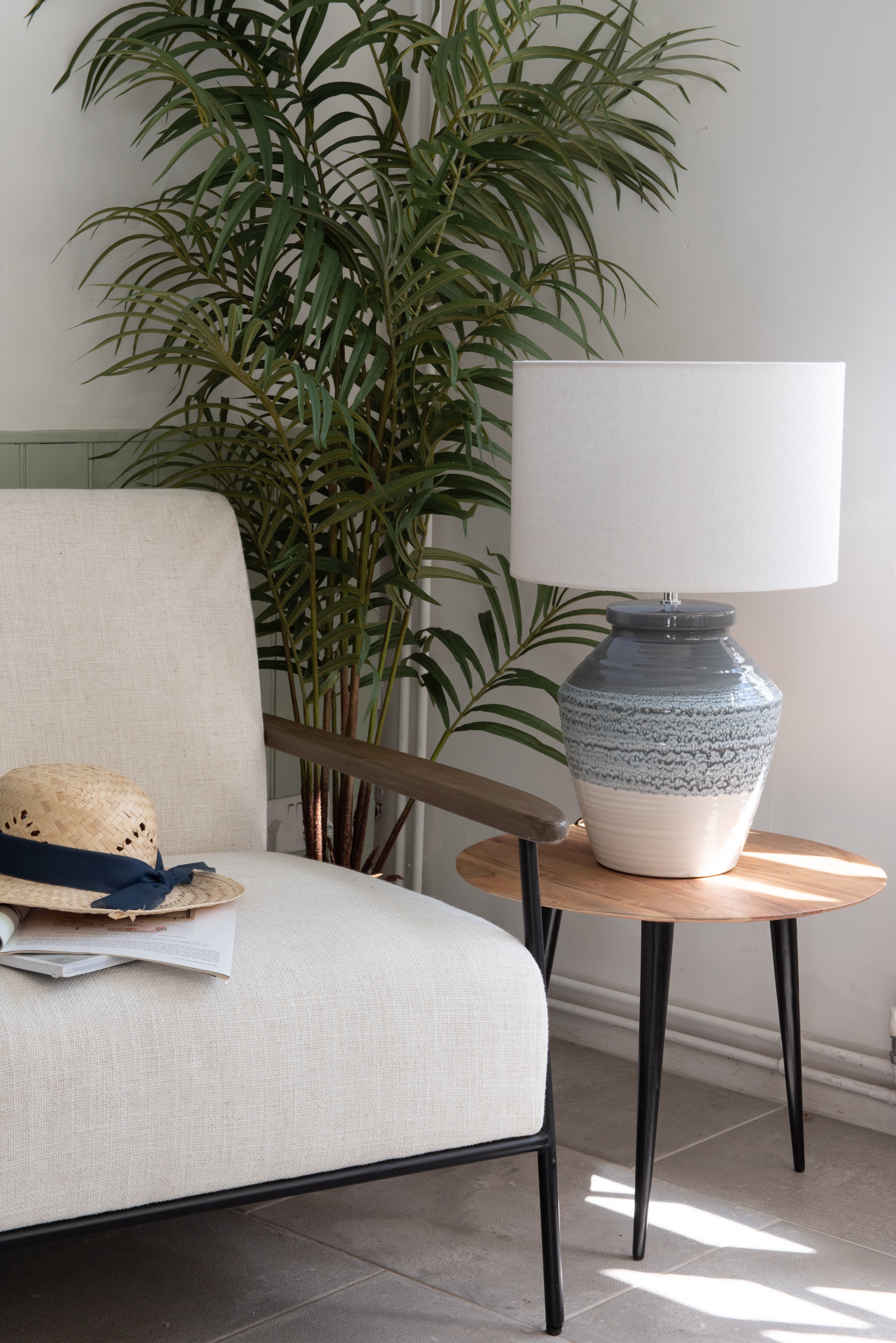 Sienna Grey and Blue Ceramic Table Lamp