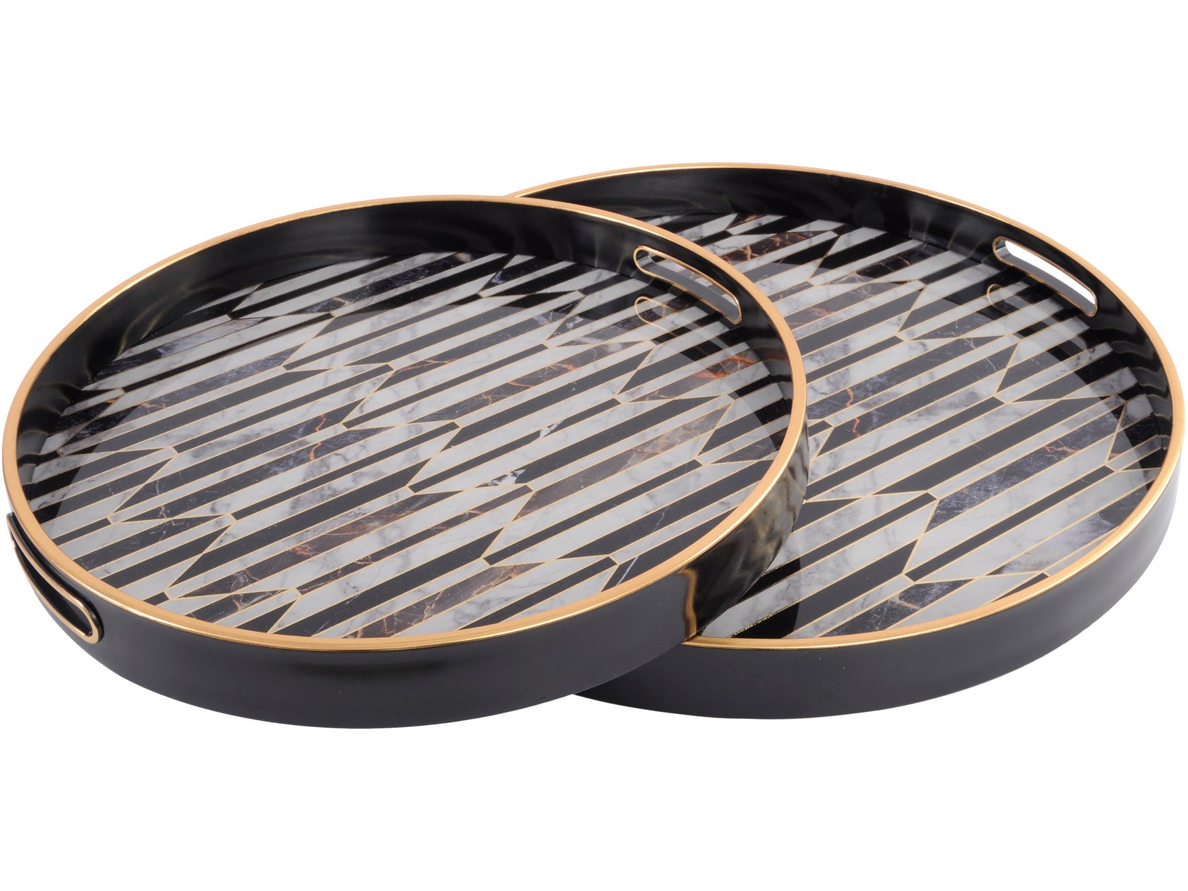 Geometric Pattern Set of Two Trays