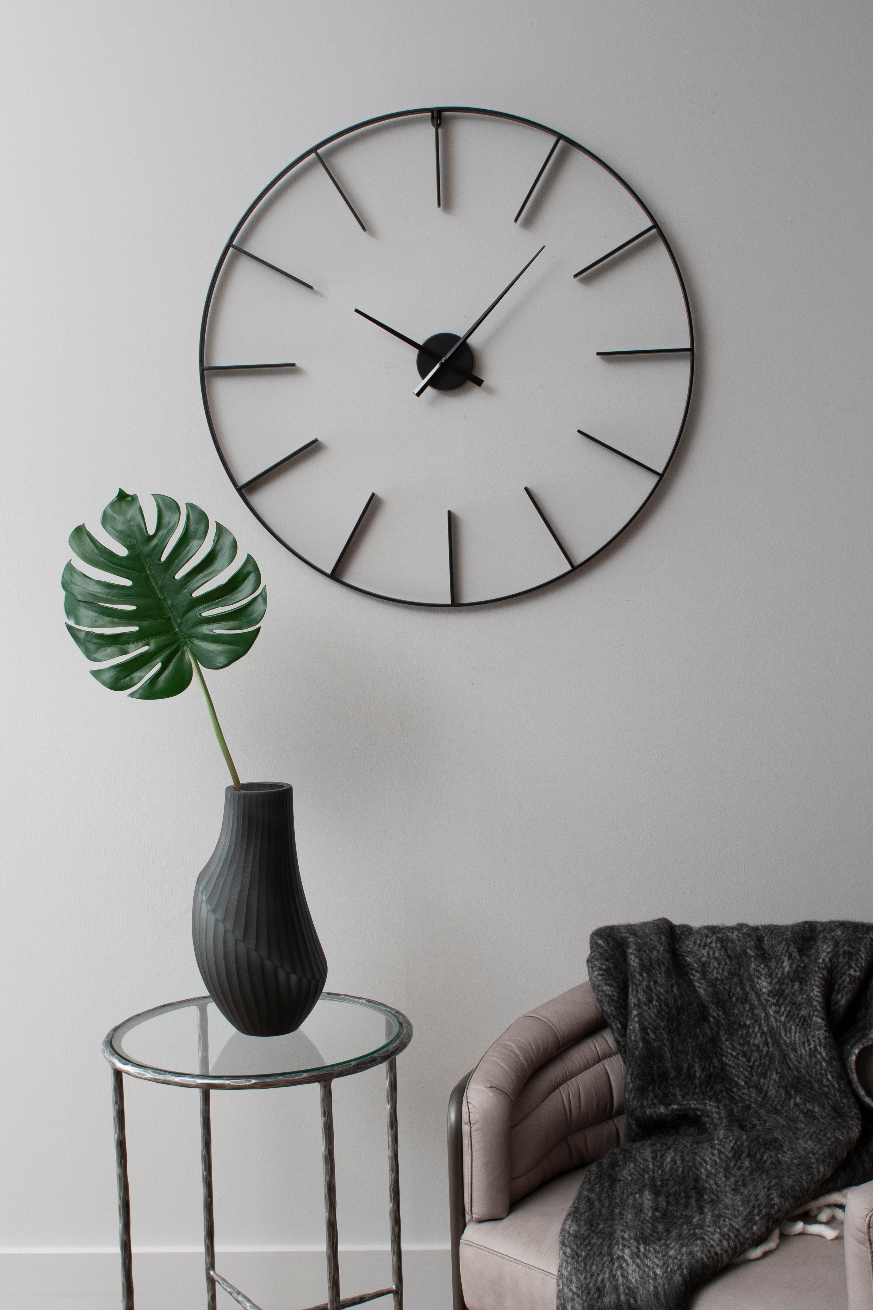 Thames Black Skeleton Wall Clock