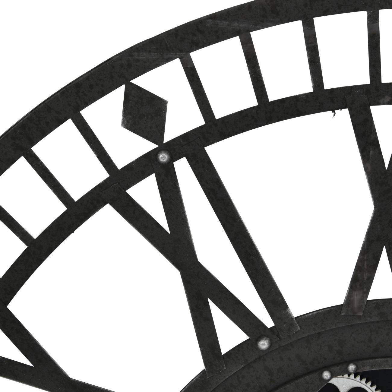 Diamond Grey Skeleton Moving Cogs Clock