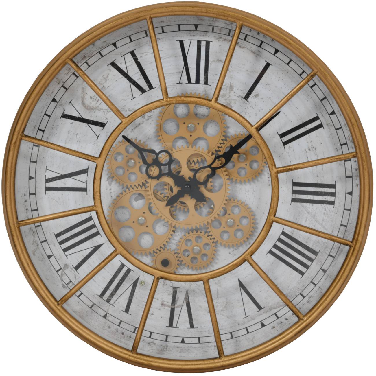 Blackburn Gold Skeleton Moving Cog Clock
