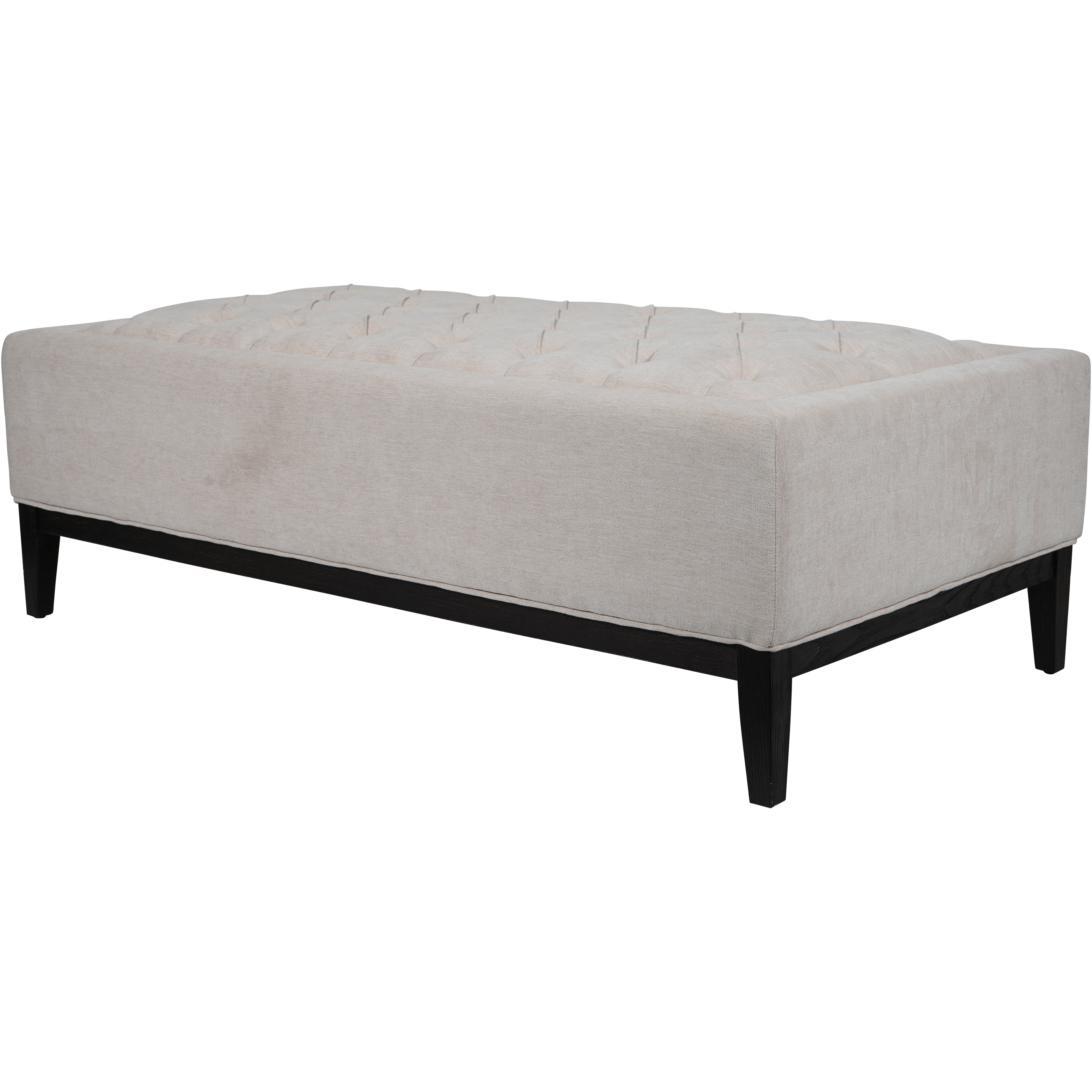 Tallow Buttoned Extra Large Ottoman in Ivory Fabric