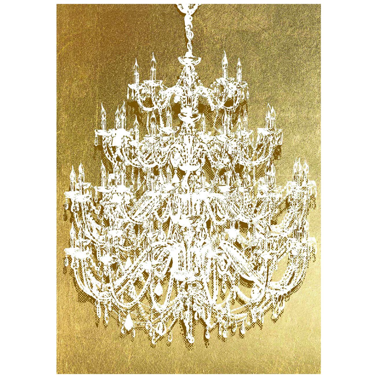 Chandelier Gold Foiled Canvas Wall Art 140x100cm