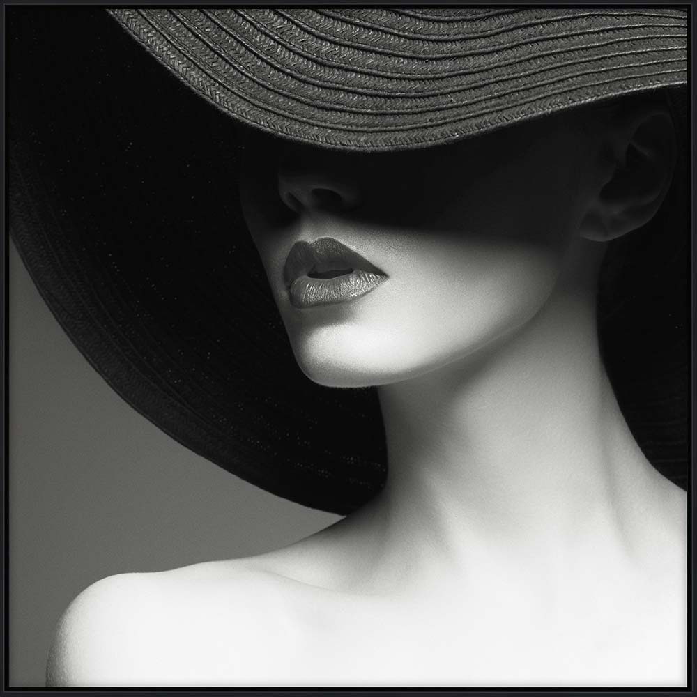 Lady in Hat Framed Canvas