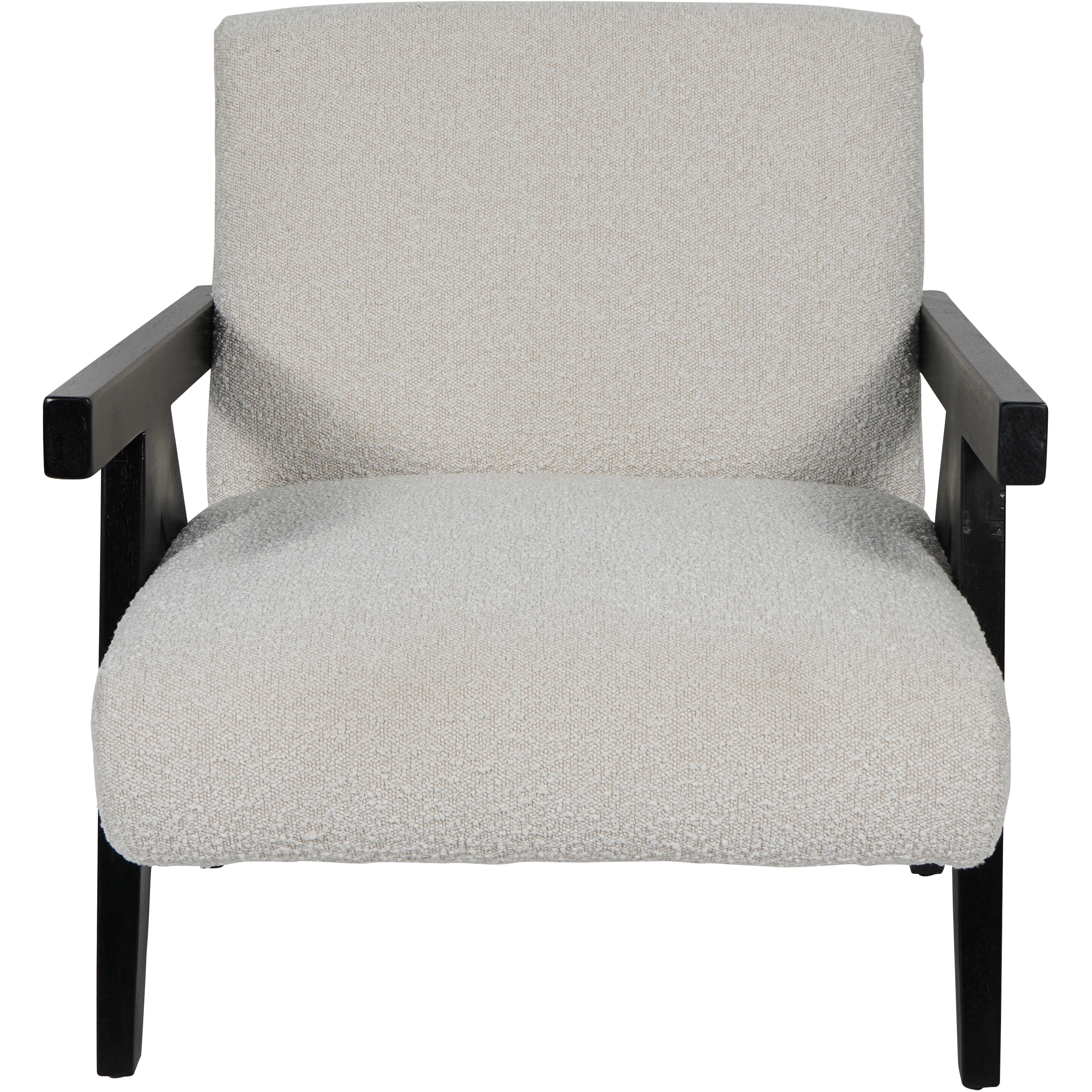 San Francisco Wooden Frame Cream Boucle Armchair