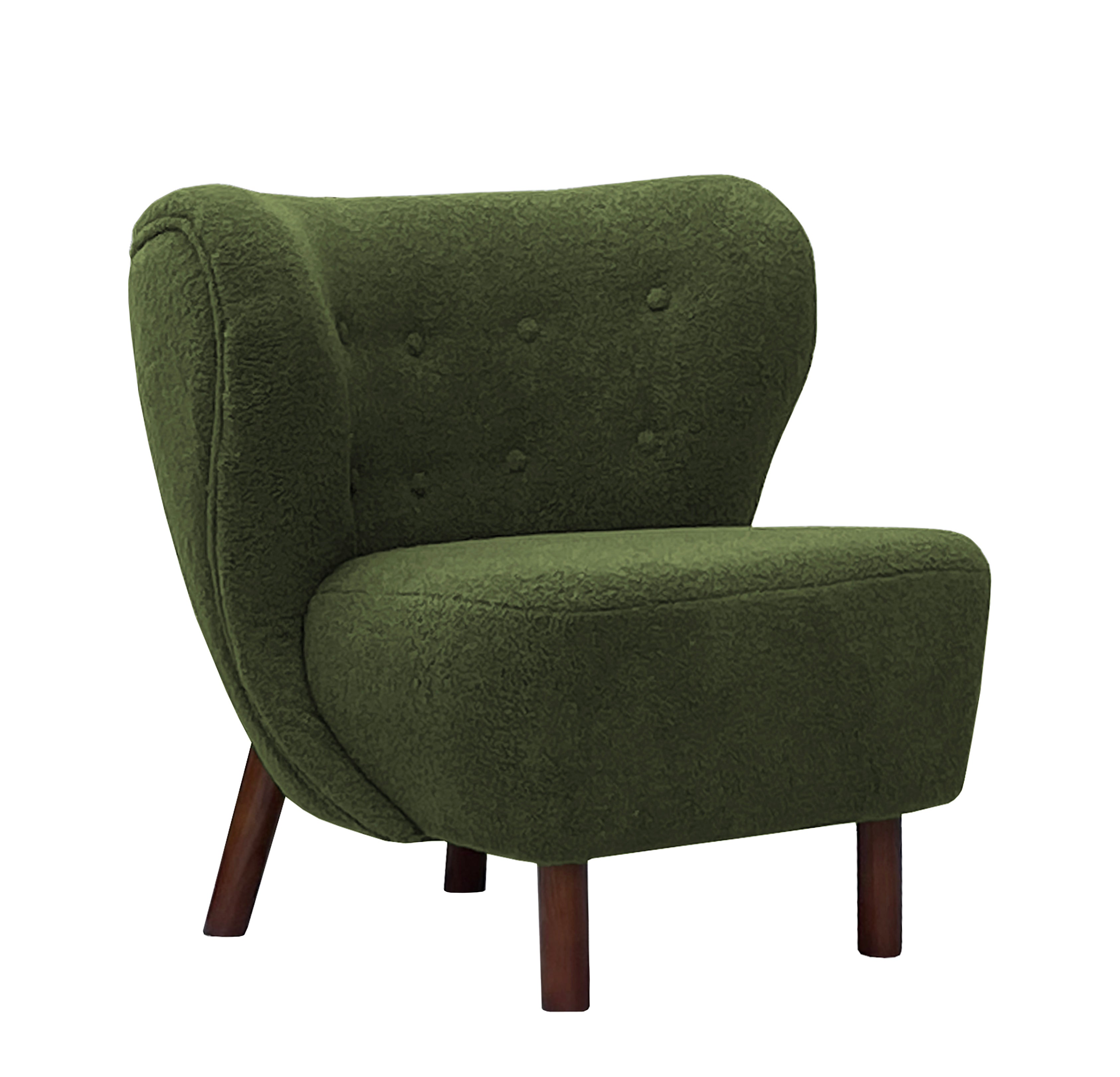 Lennie Wingback Occasional Chair Hunter Green Boucle