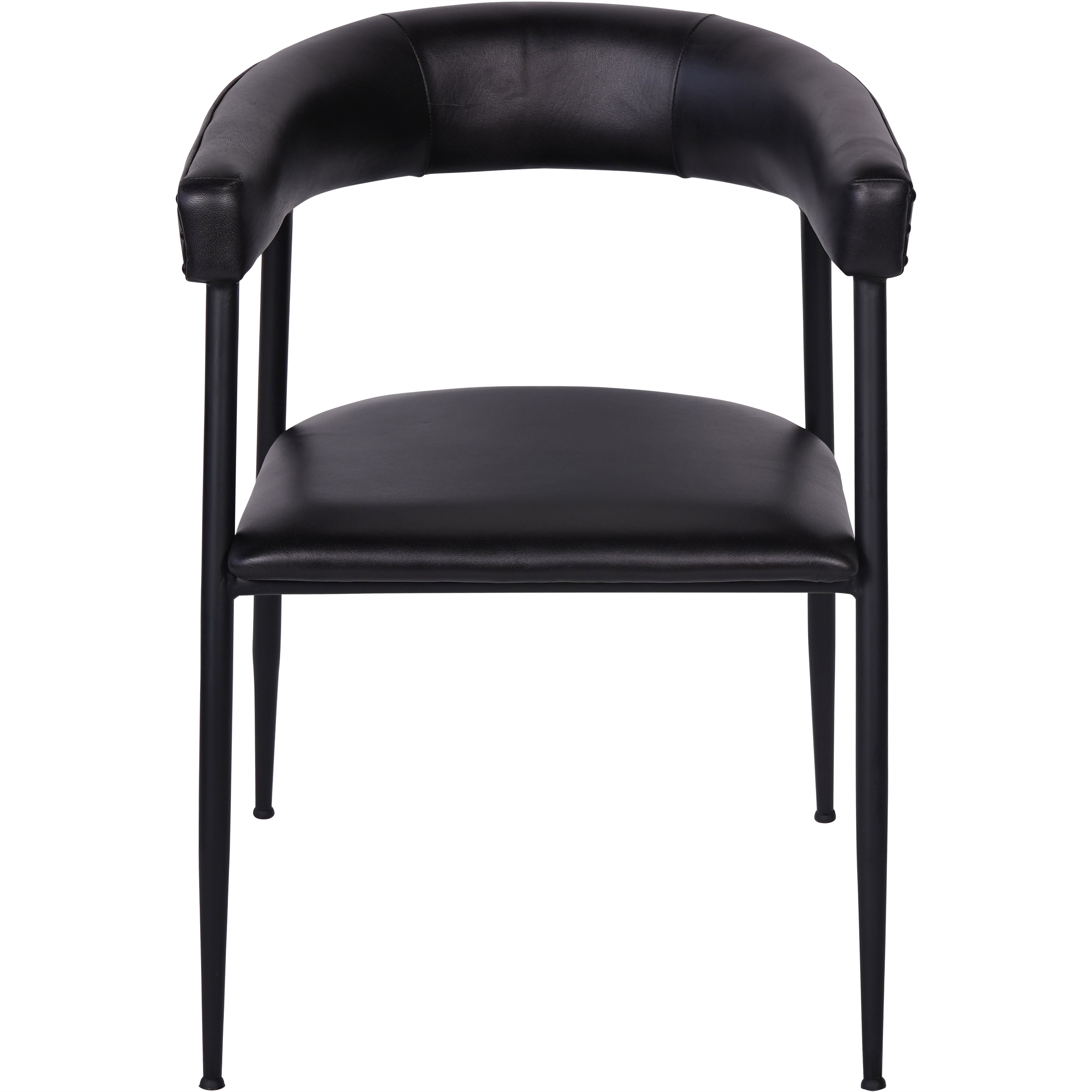 Pair of Chelsea Leather Dining Chairs in Charcoal