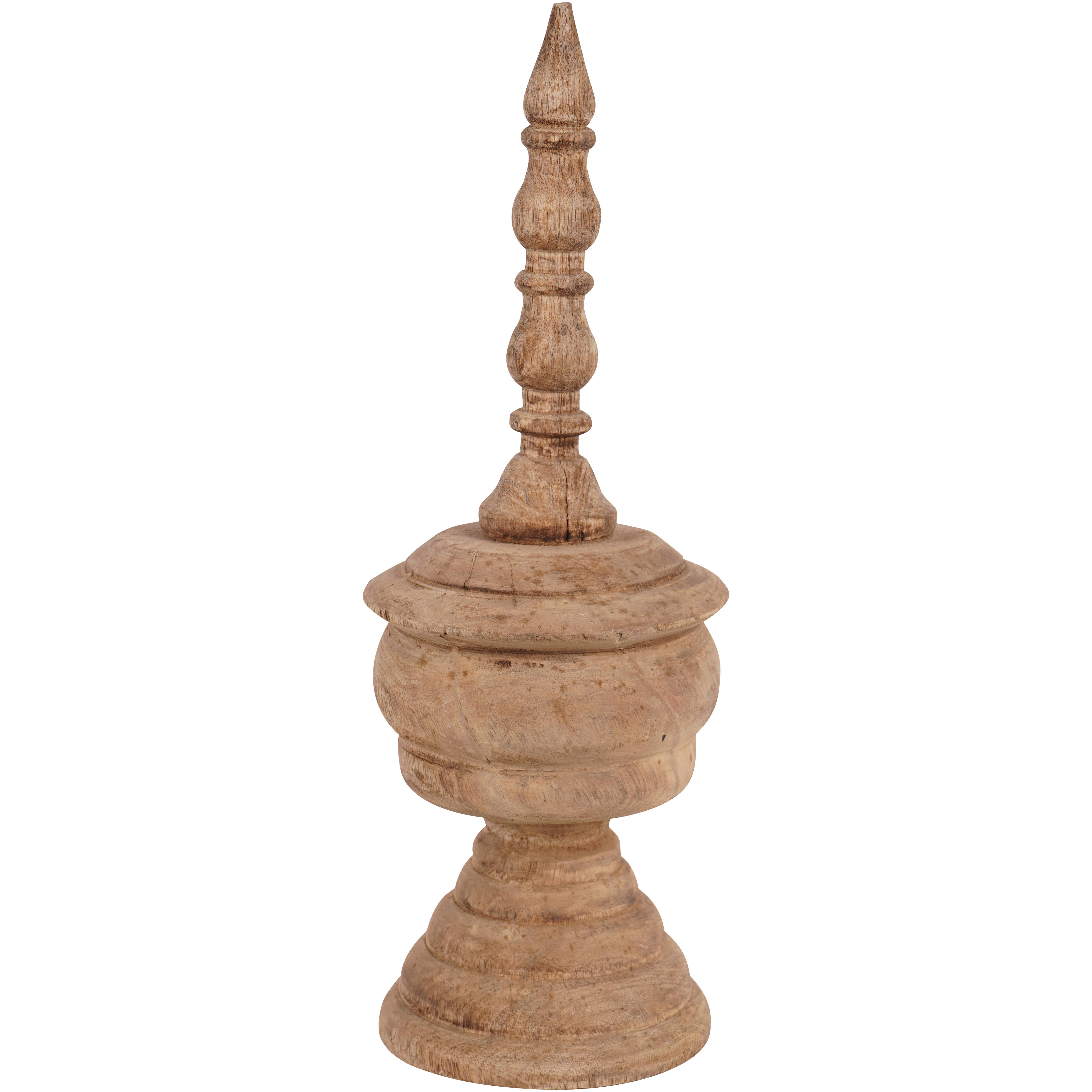 Small Finial Hand Carved Woodern Sculpture