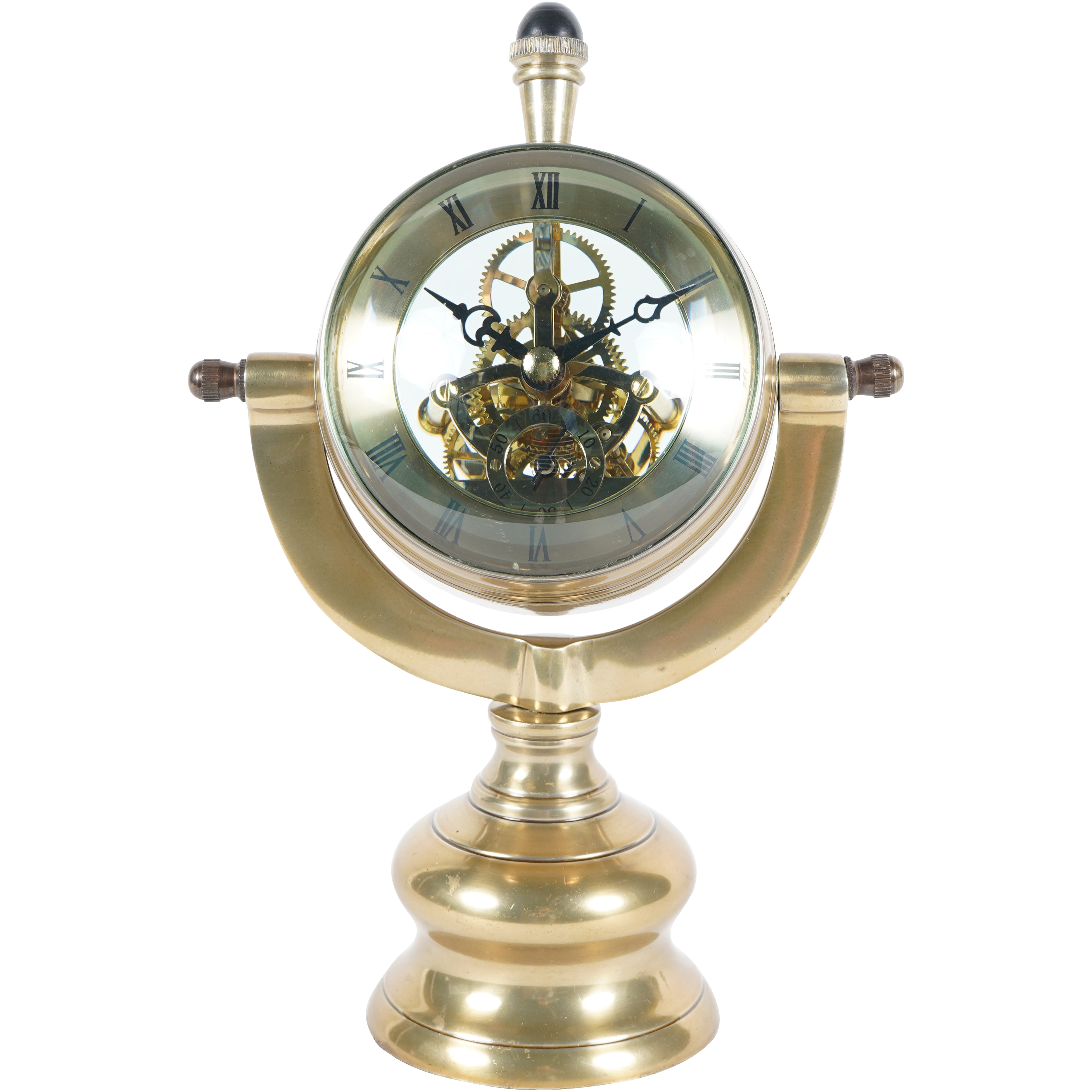 Columbus Antique Brass Finish Mantle Clock