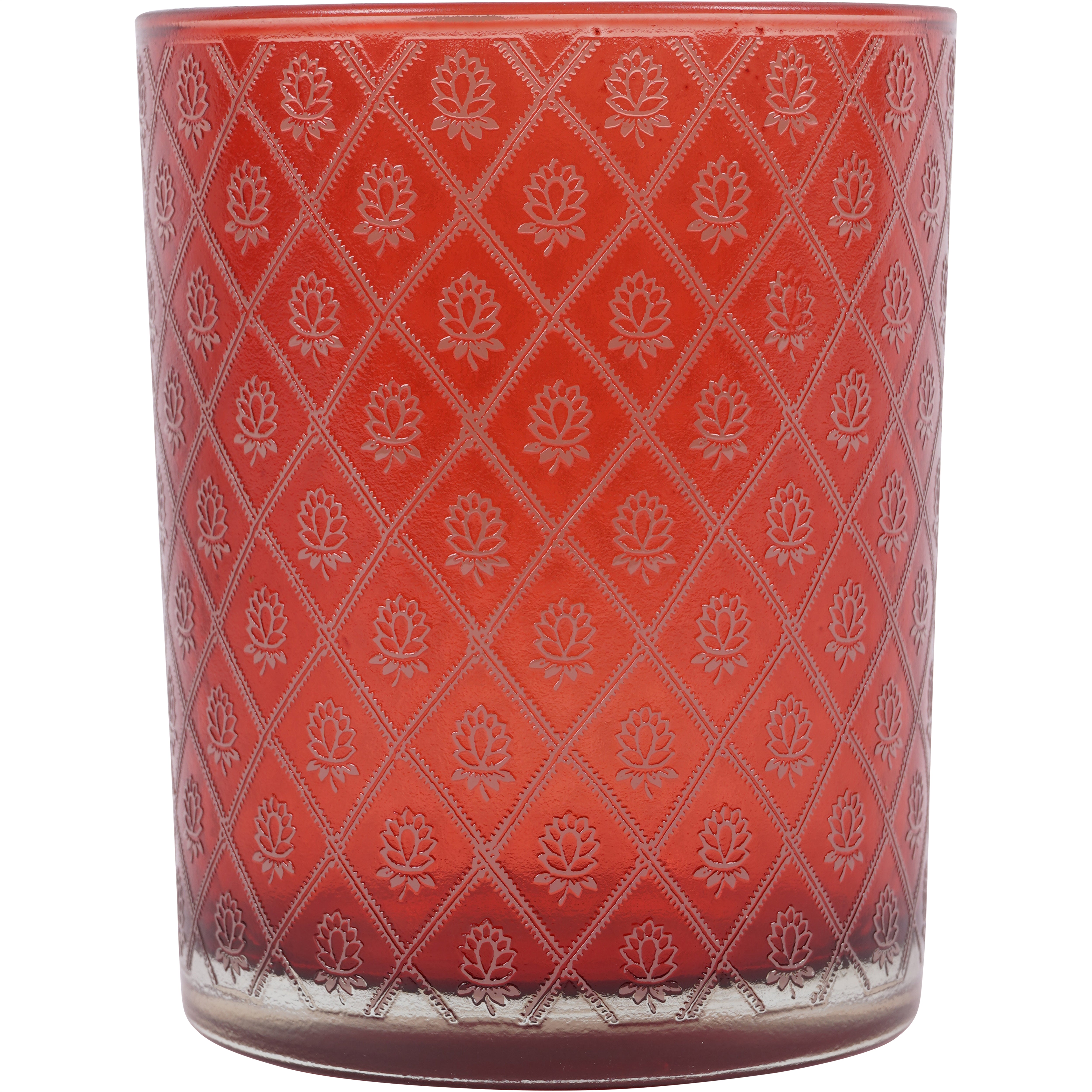Laura Ashley Red Porchester Glass Hurricane