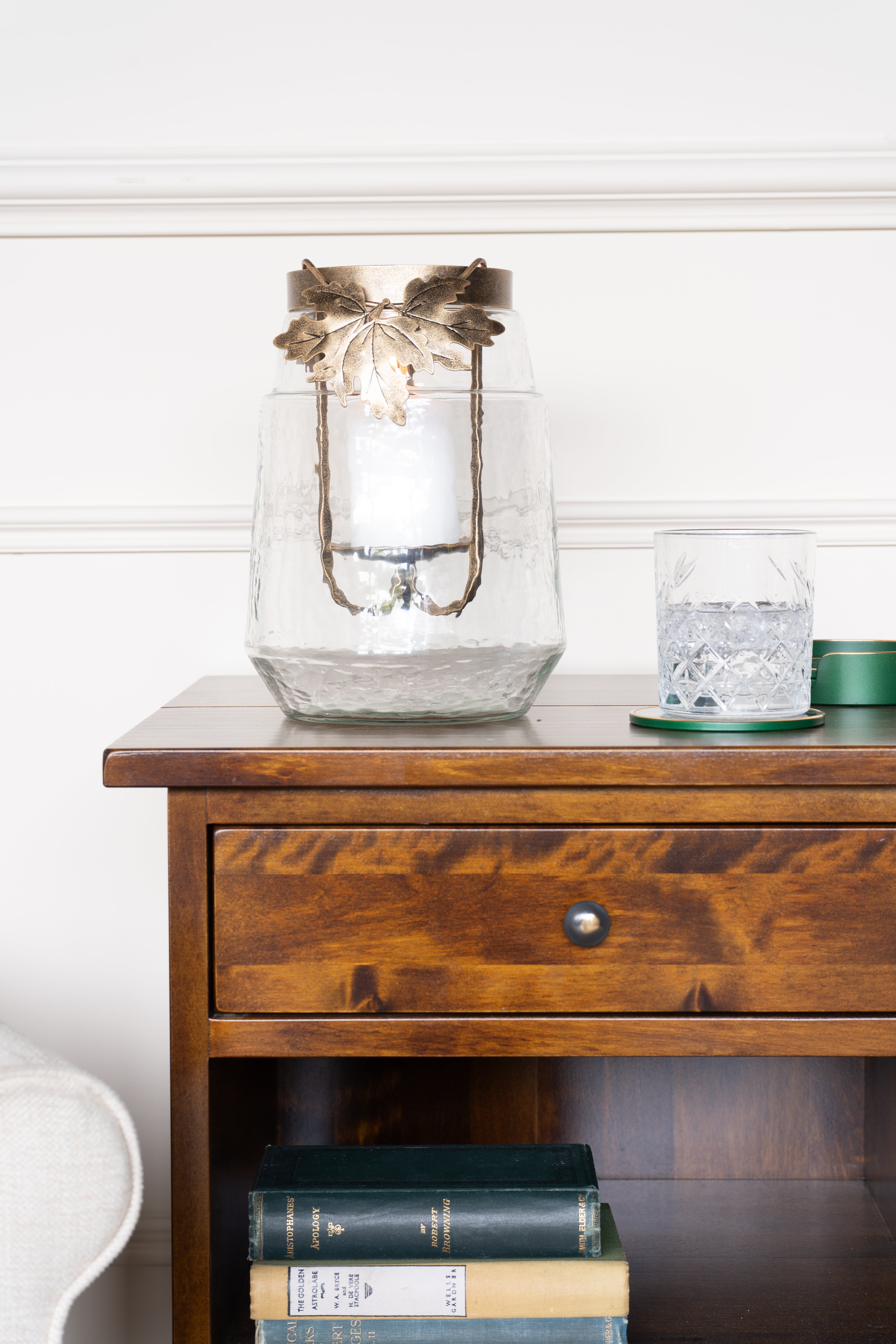 Laura Ashley Medium Leaf Bottle Hurricane