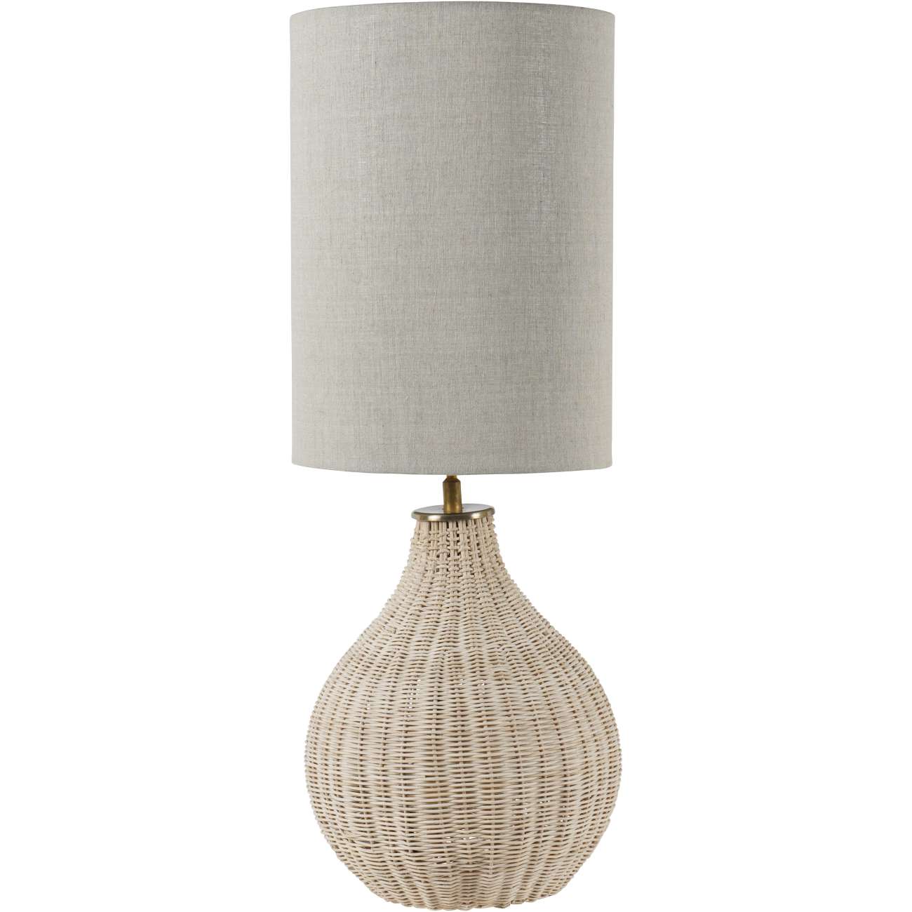 Natural Rattan Large Lamp with Drum Shade