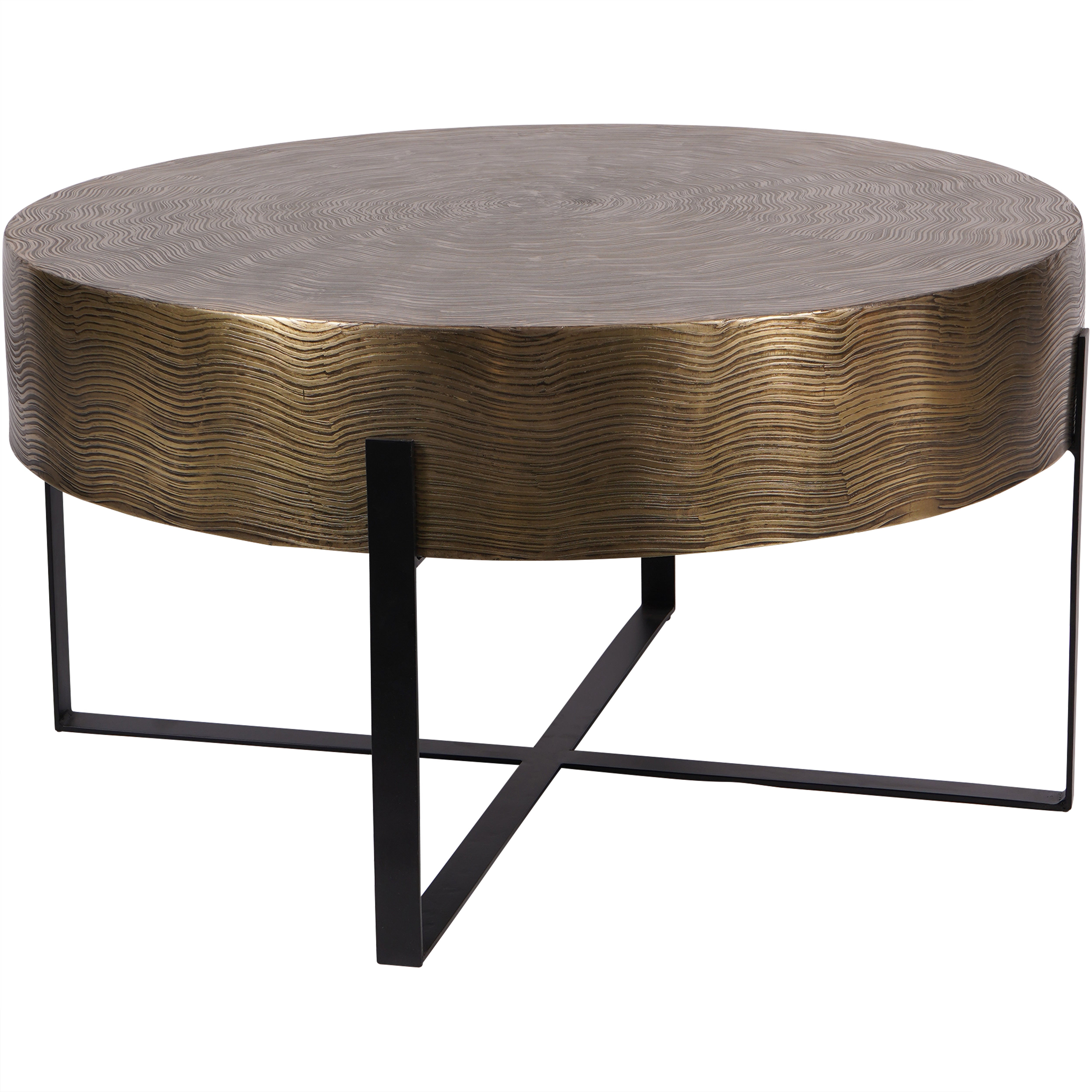 Stowe Etched Brass Finish Coffee Table