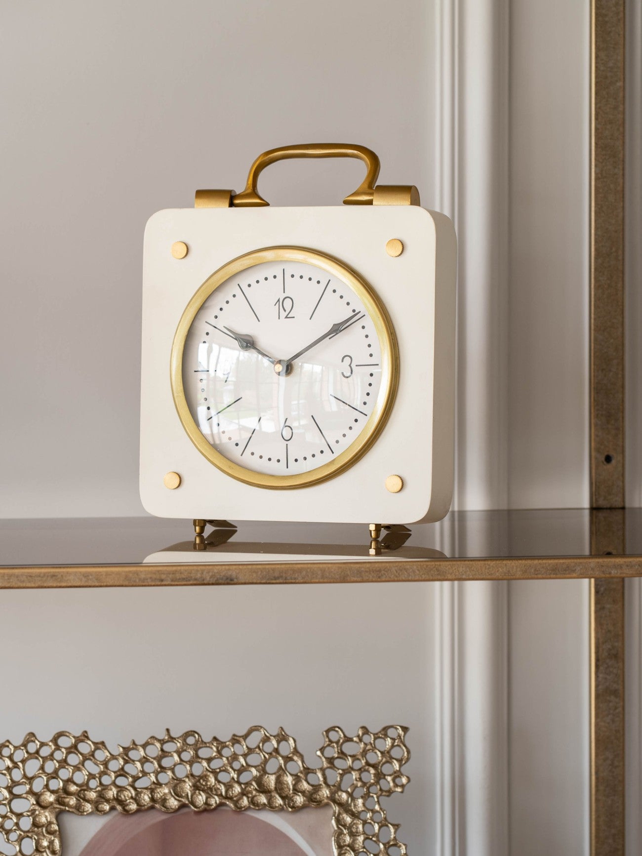 Kingsley Cream & Gold Mantel Clock 20cm