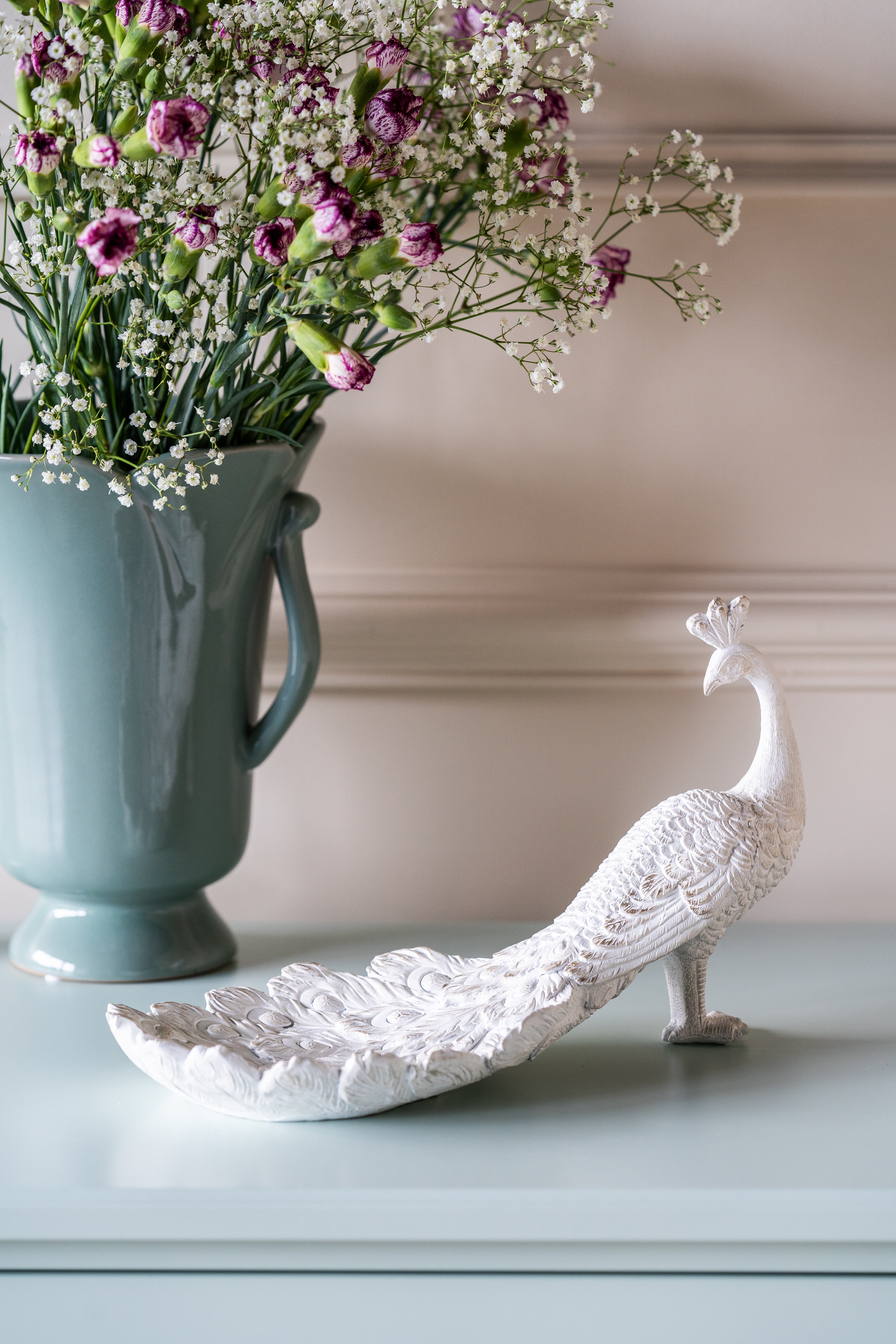 Laura Ashley Distressed Peacock Trinket Dish