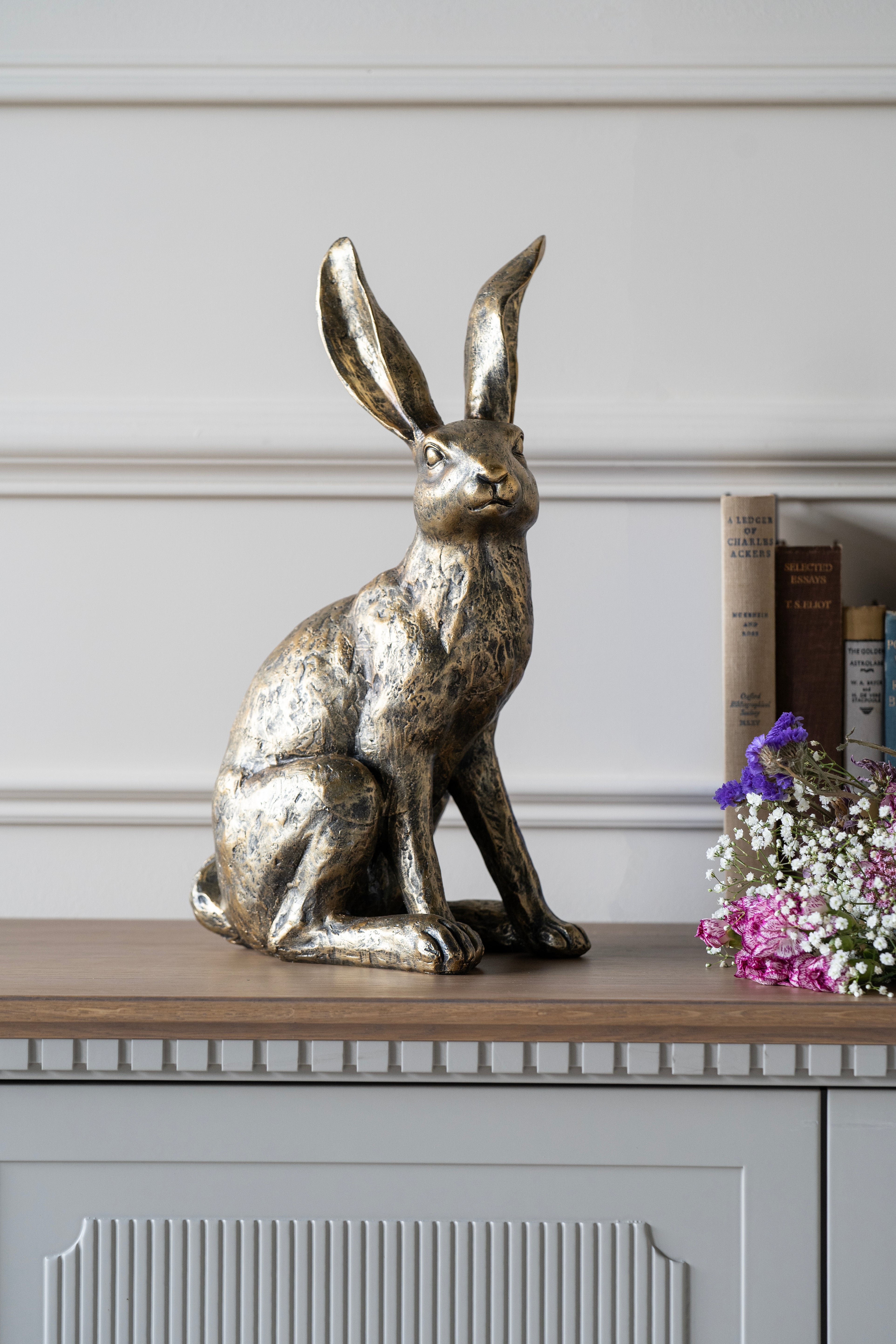Laura Ashley Antiqued Large Sitting Hare Sculpture