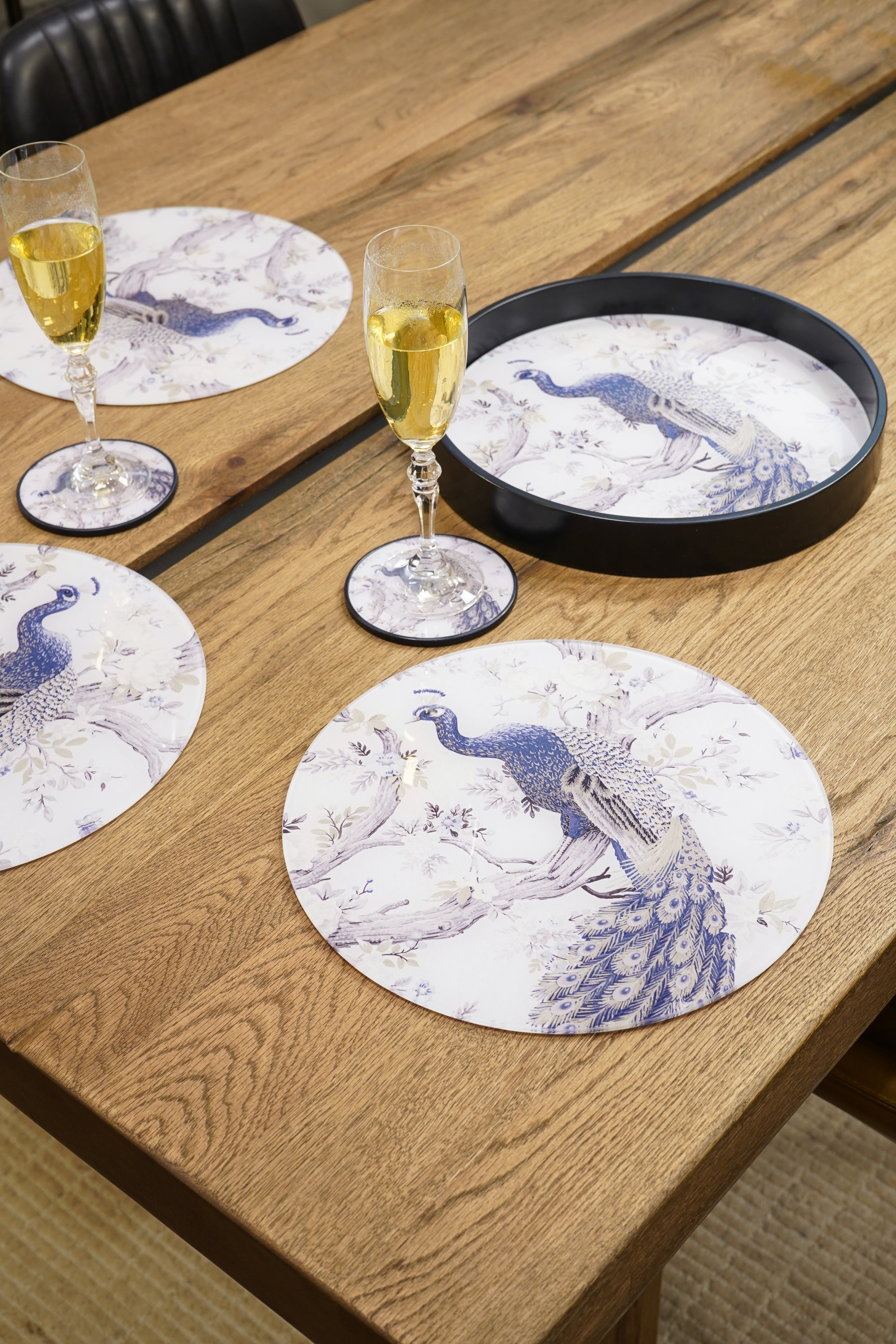 Laura Ashley Belvedere Peacock Print Set of 4 Placemats