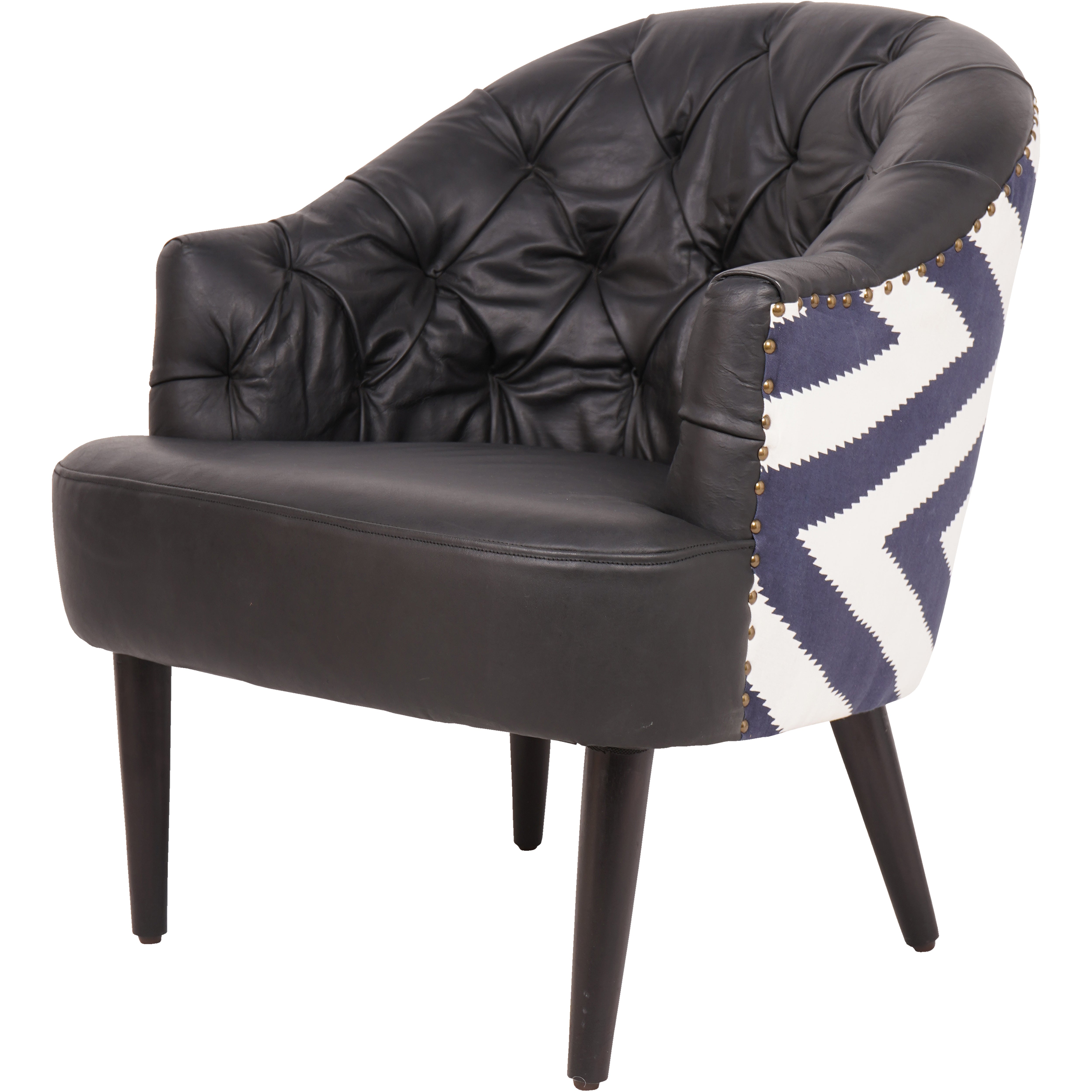 Addison Occasional Chair with Leather Front & Fabric Back