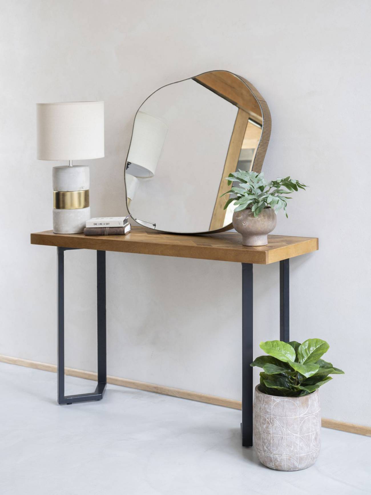 Maeva Geometric Large Wooden Console Table