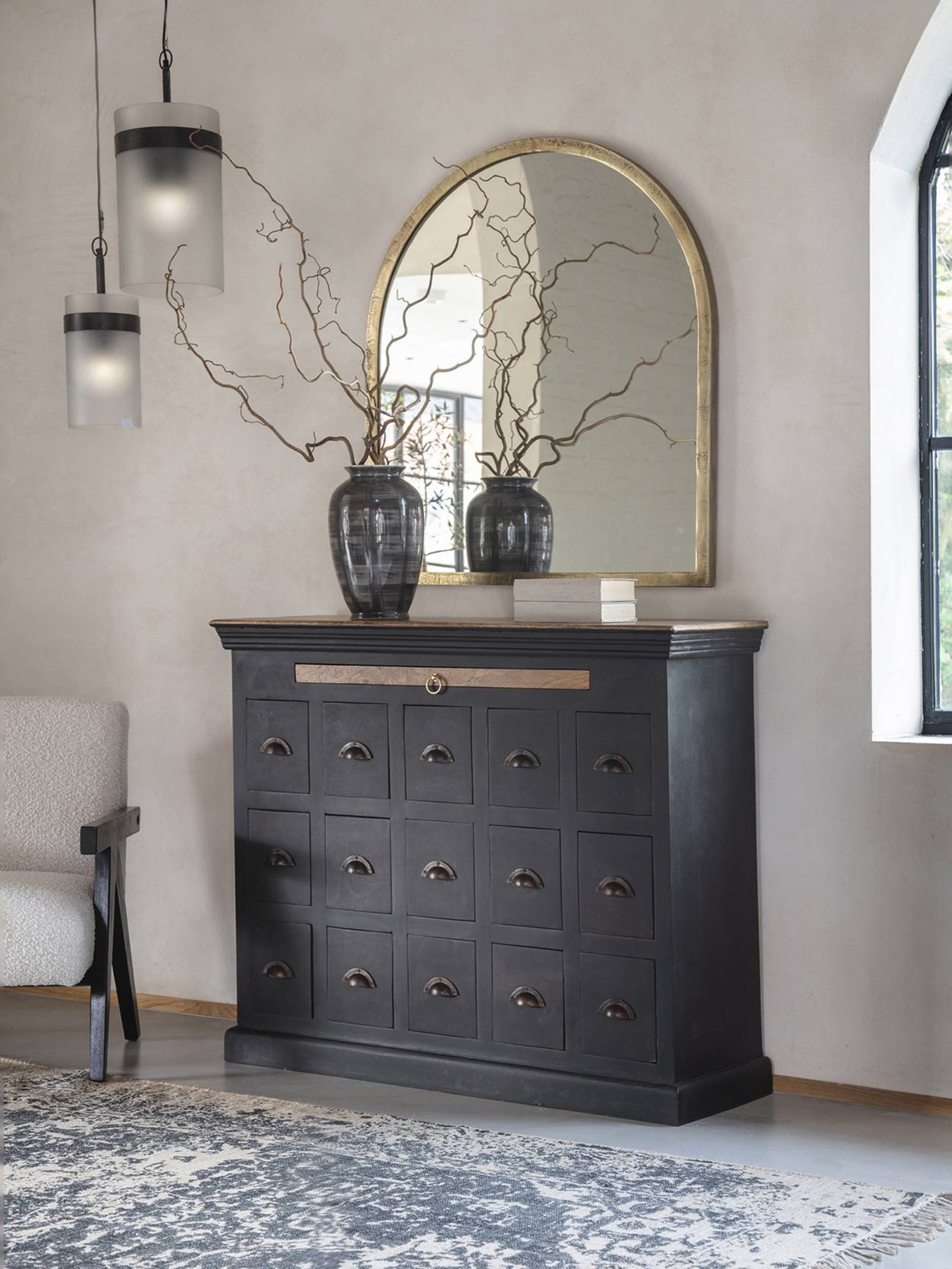 Hoxley Antique Black Mango 15 Drawer Chest