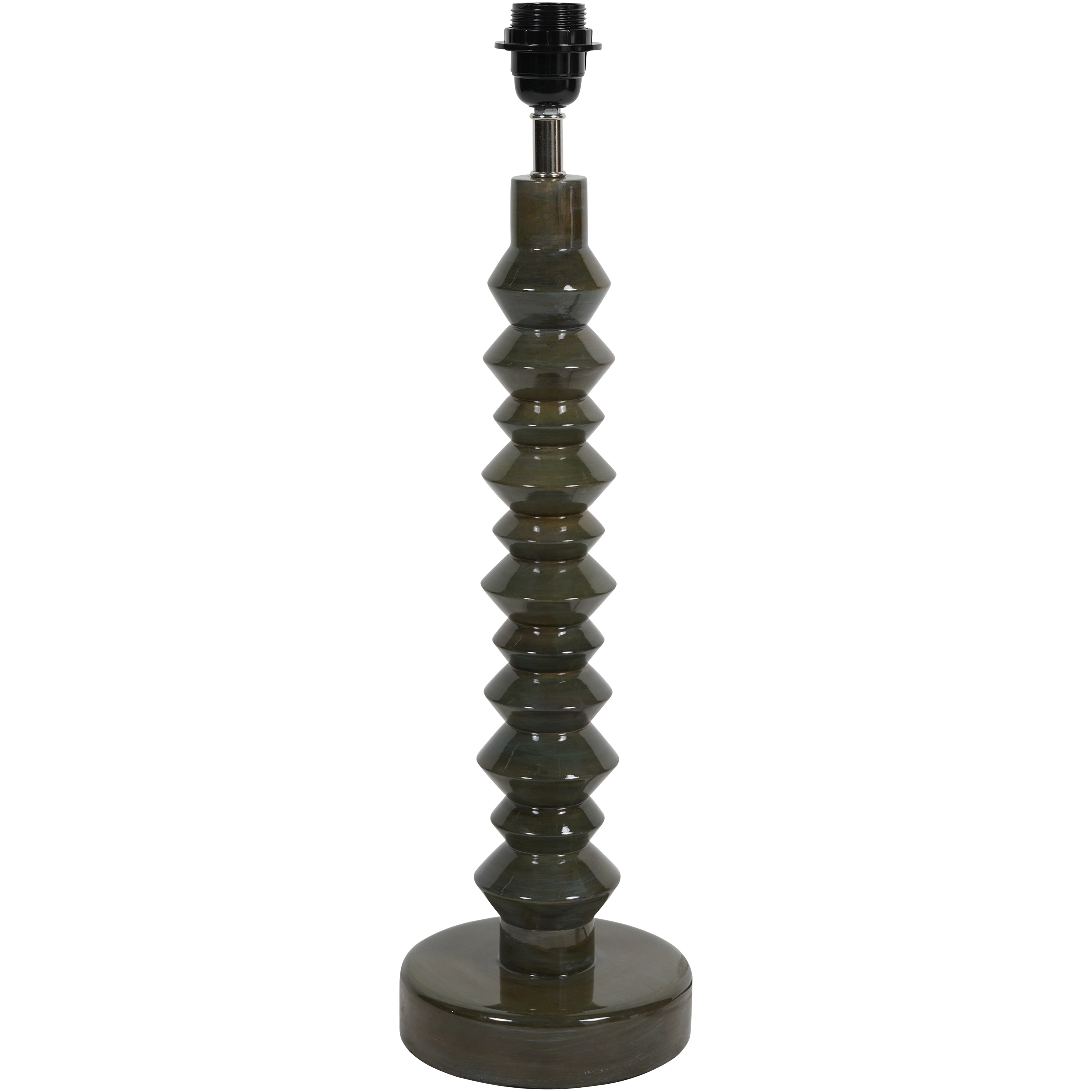 Lacquer Table Lamp Base Olive (Base Only)