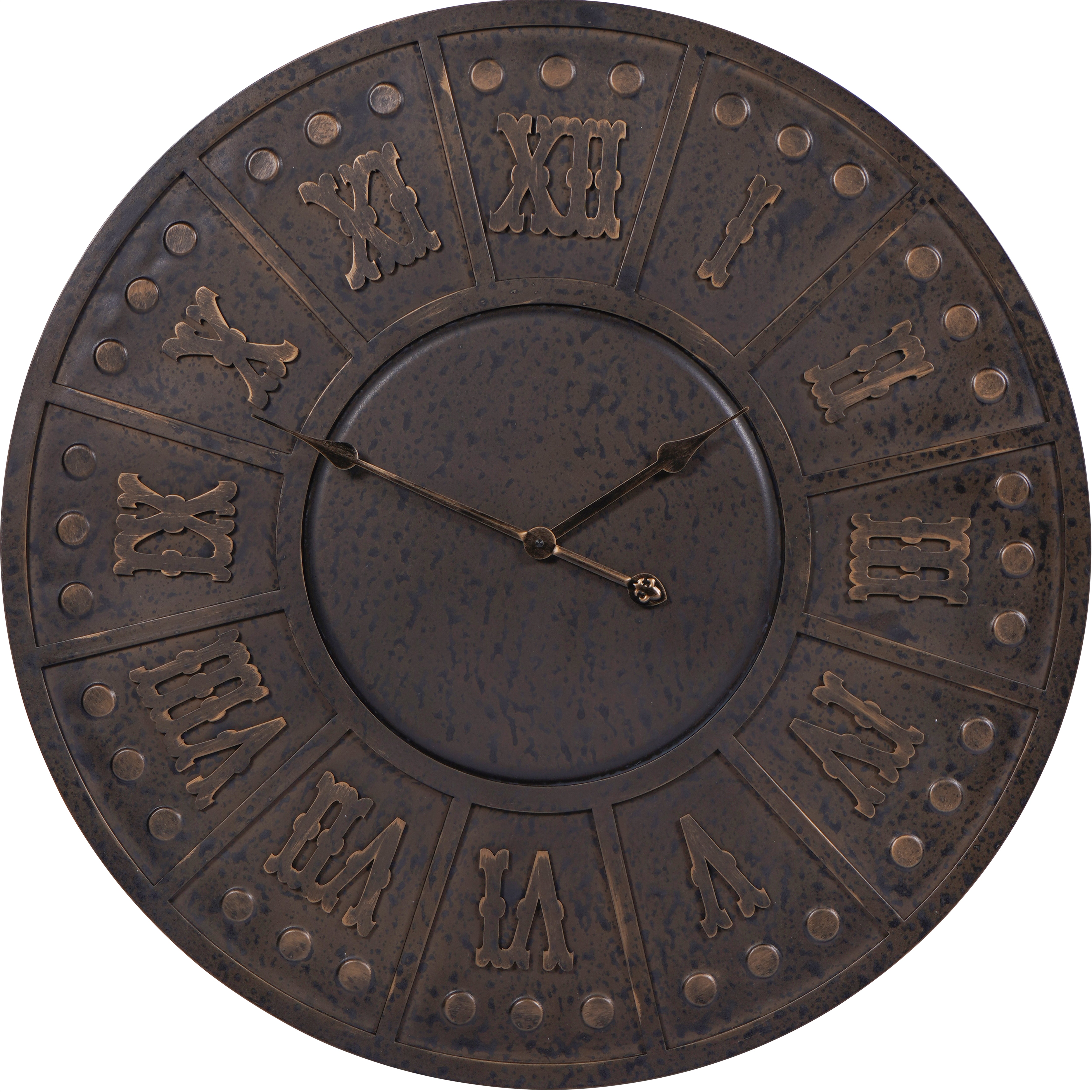 Antique Black Metal Outdoor Wall Clock