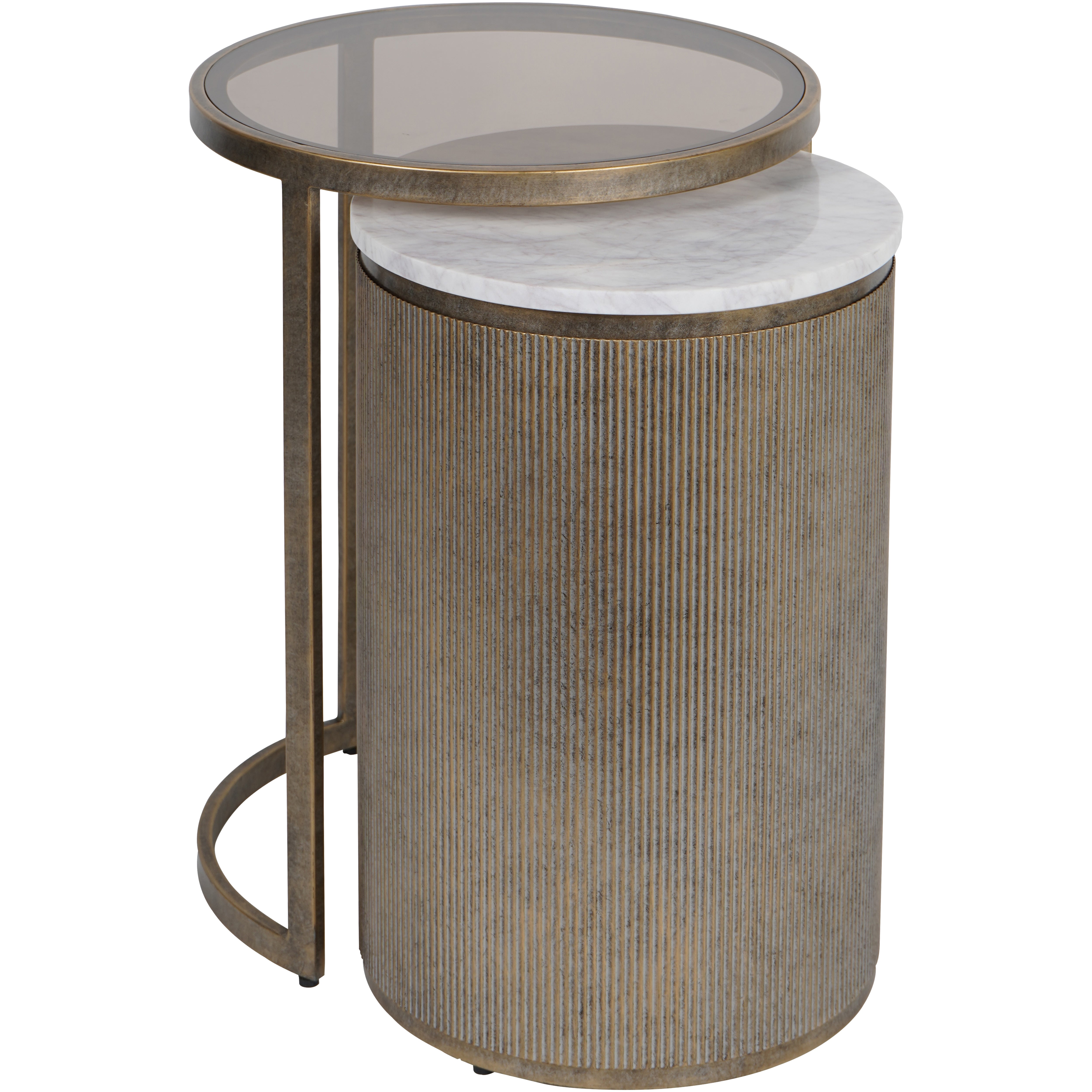Belgravia Aged Gold Set of 2 Nesting Side Tables