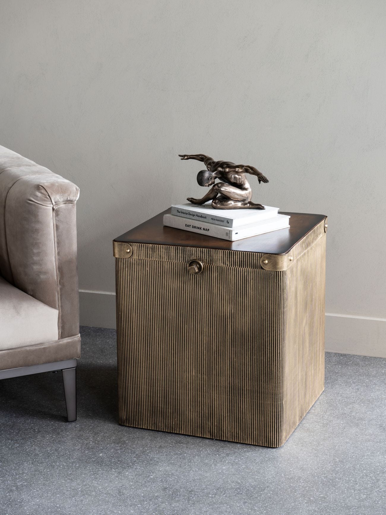 Harrison Corrugated Gold Coffee Side Table