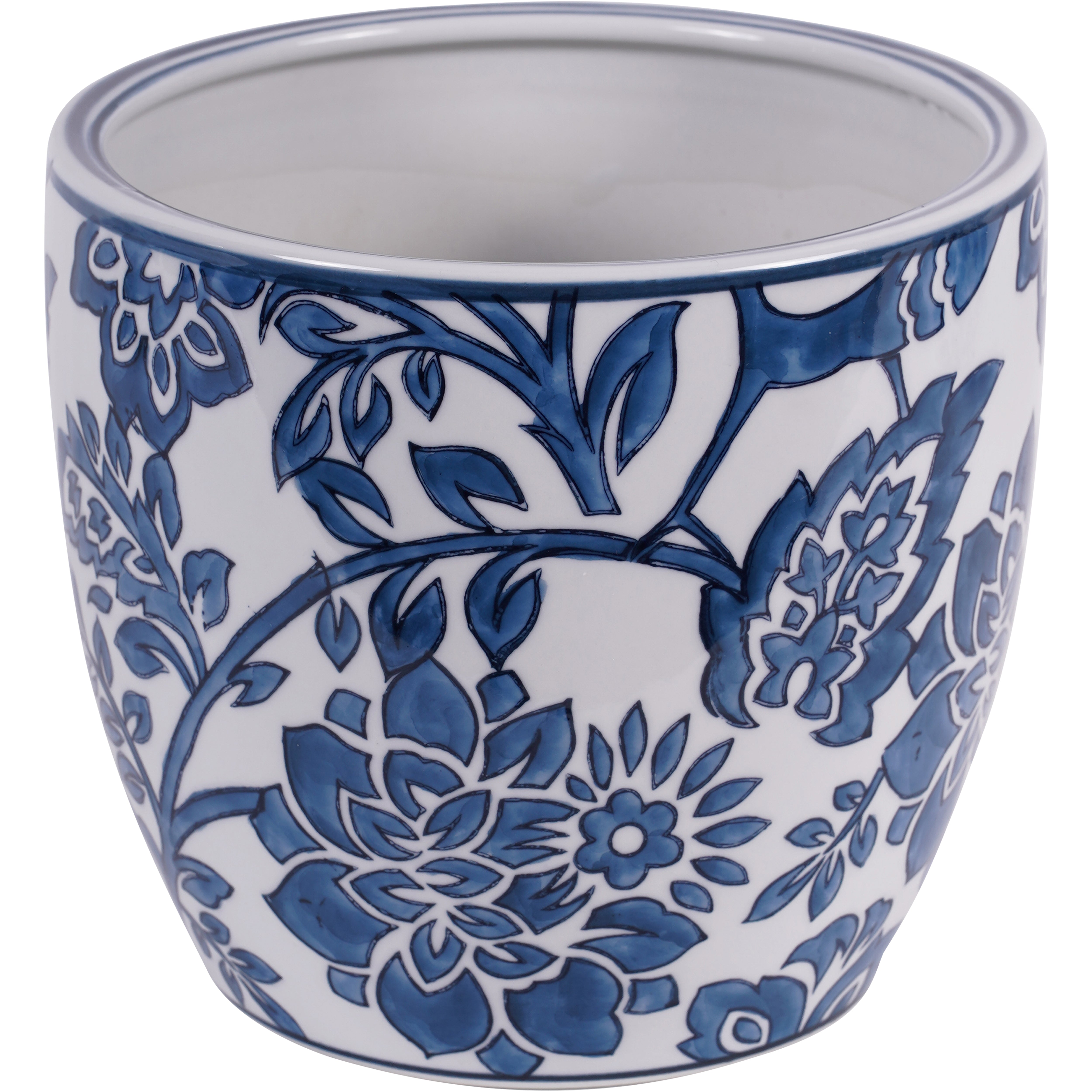 Laura Ashley Blue and White Adain Porcelain Large Planter