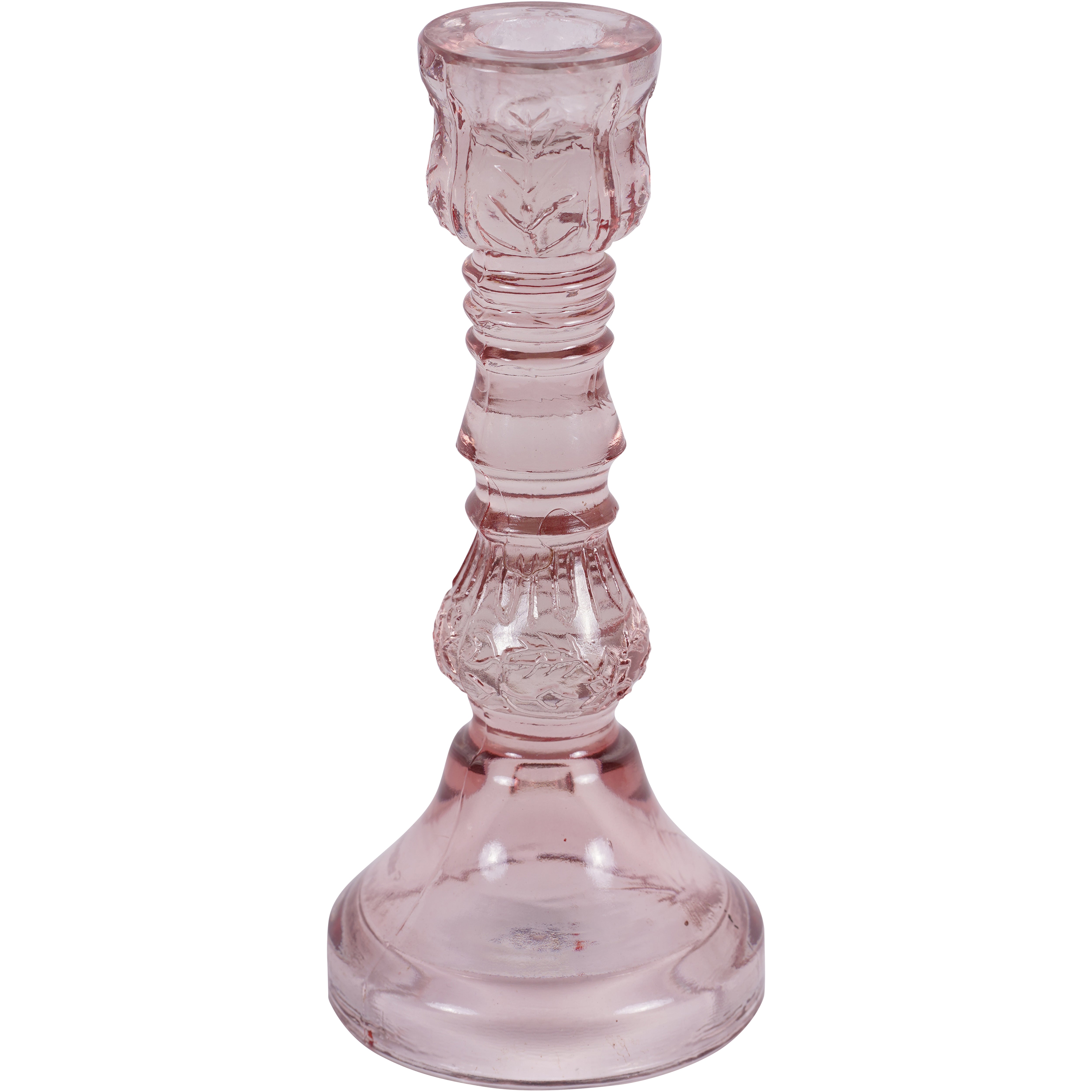Laura Ashley Pink Glass Candlestick