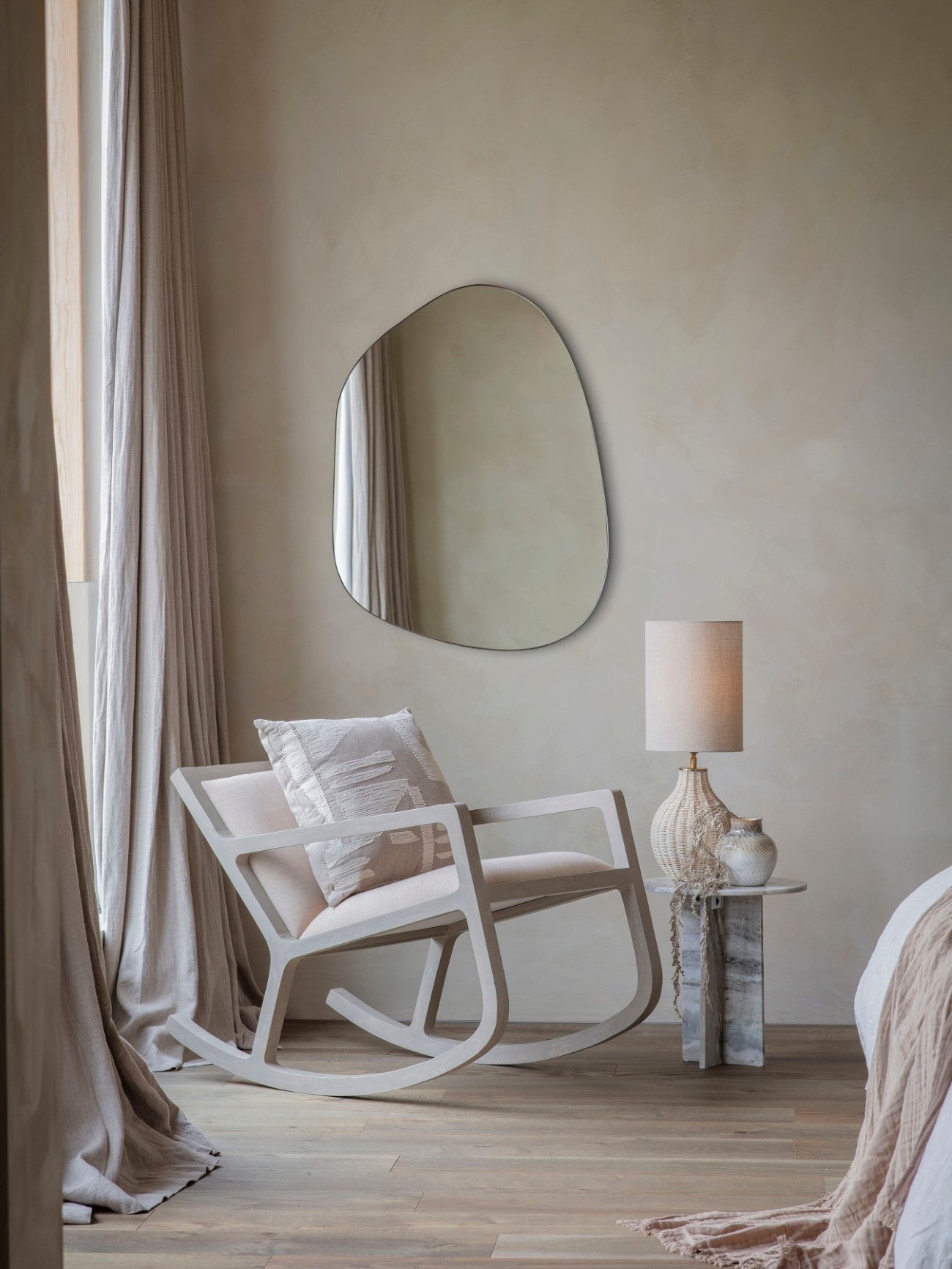 Carvella Fantasy Cream & Brown Marble Side Table