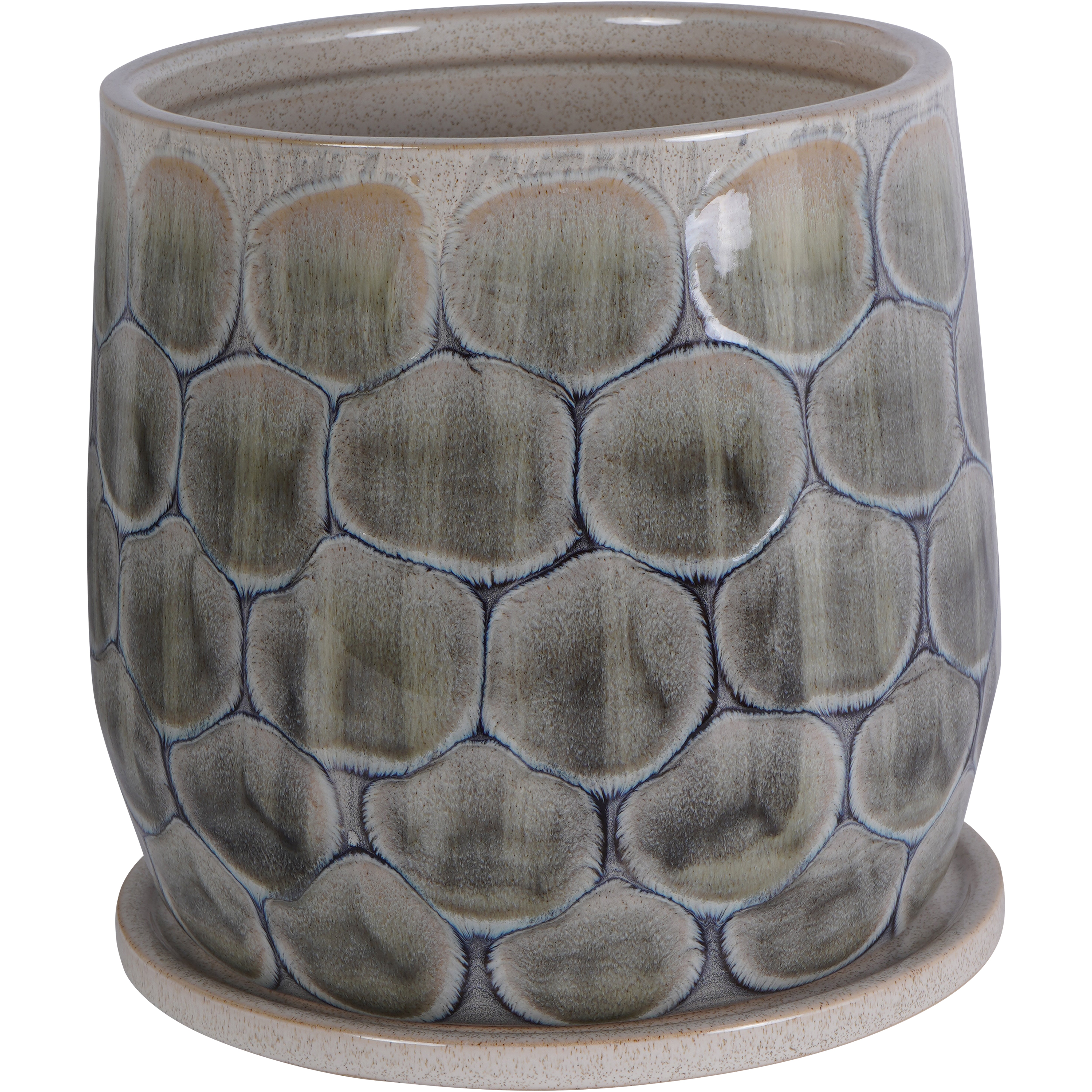Amazonia Azure Ceramic Planter with Base Medium