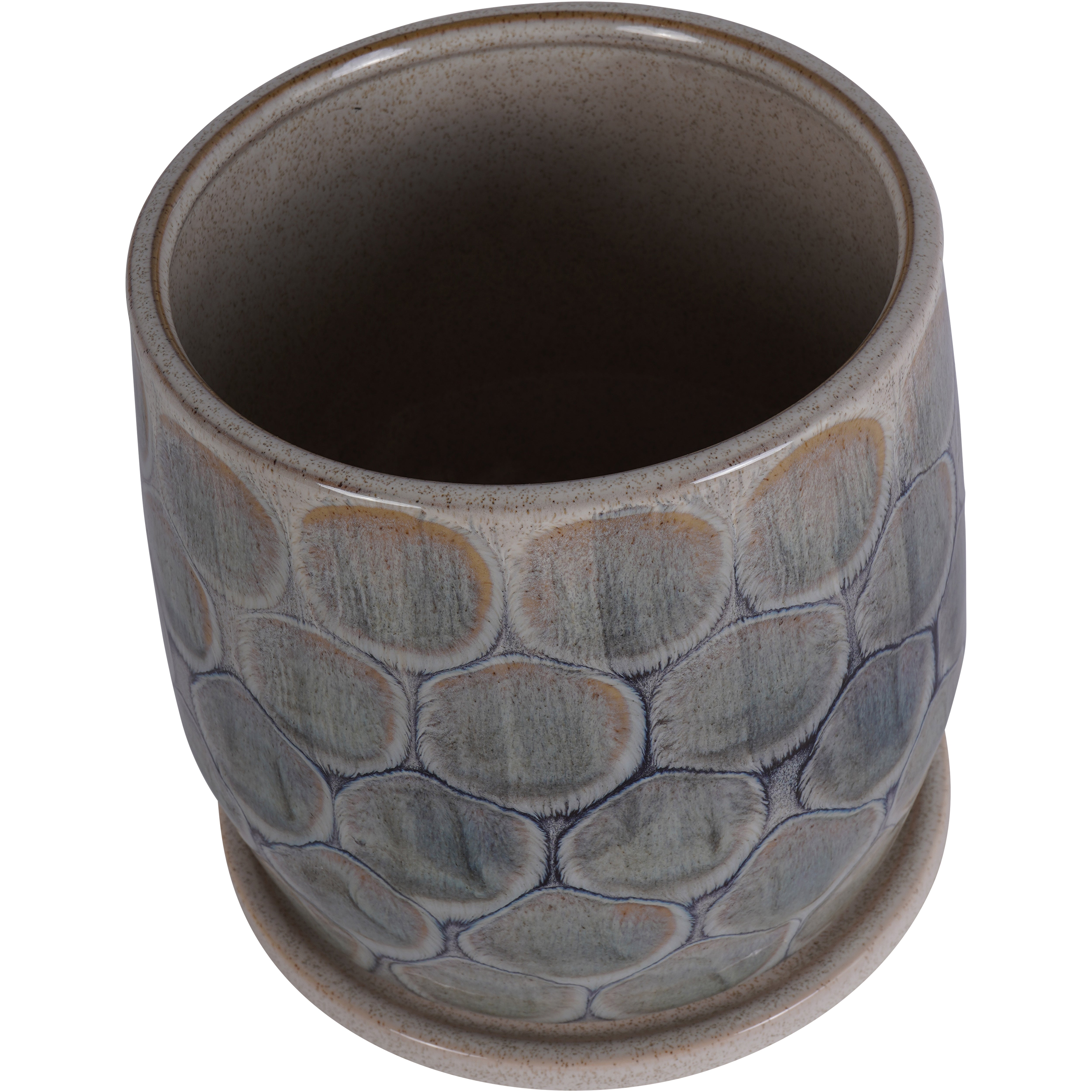 Amazonia Azure Ceramic Planter with Base Large