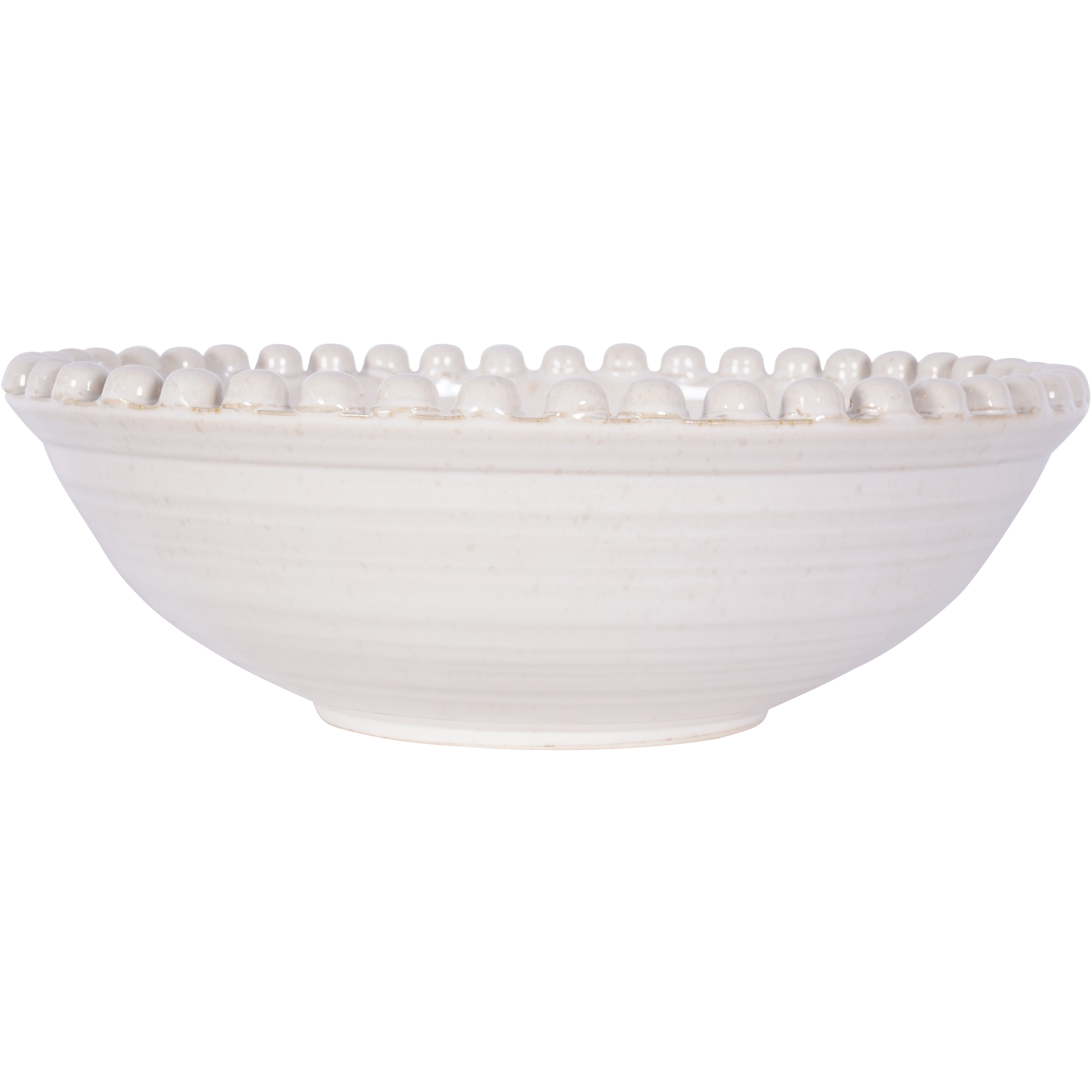 Reactive Glazed Mediterranean Cream Ceramic Bowl