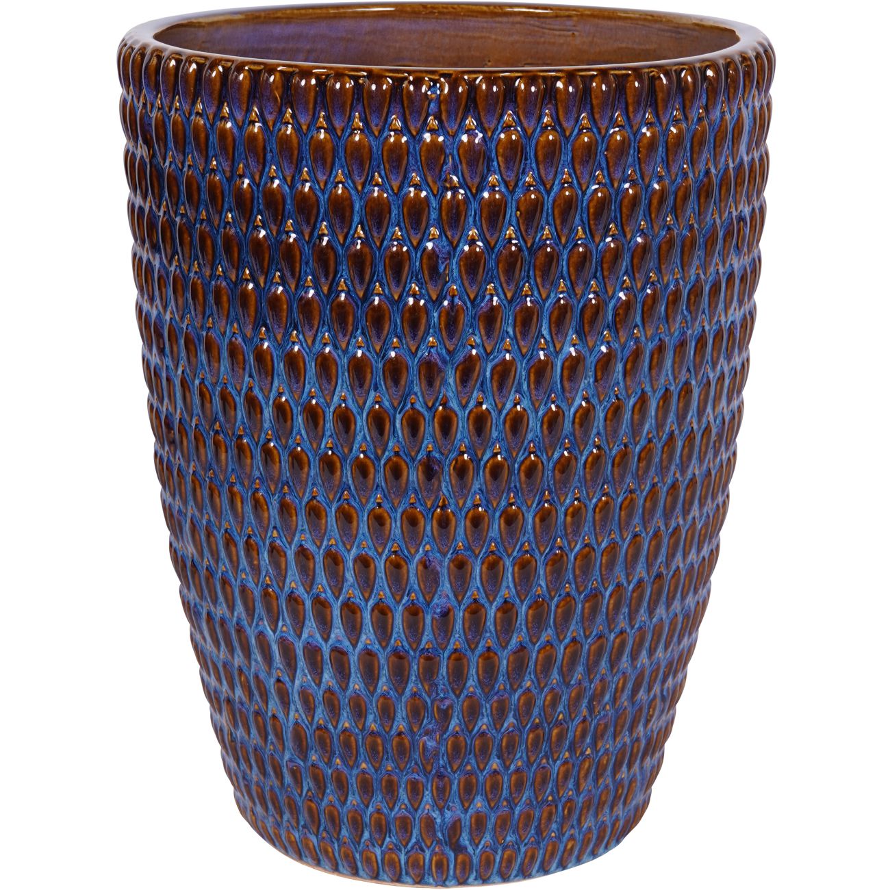 Mediterranean Blue Reactive Glaze Ceramic Extra Large Planter